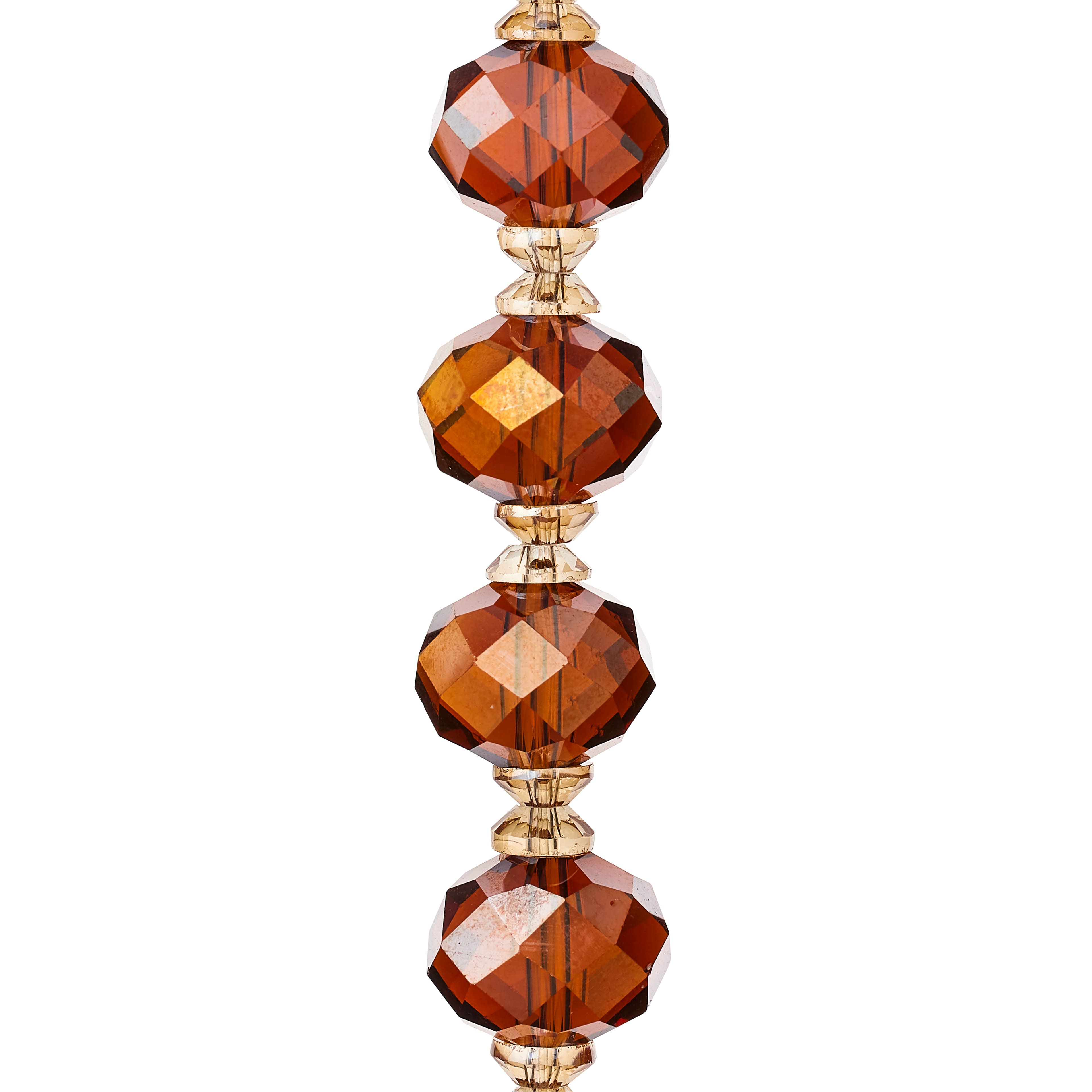12 Pack: Amber Faceted Glass Rondelle Beads, 14mm by Bead Landing™