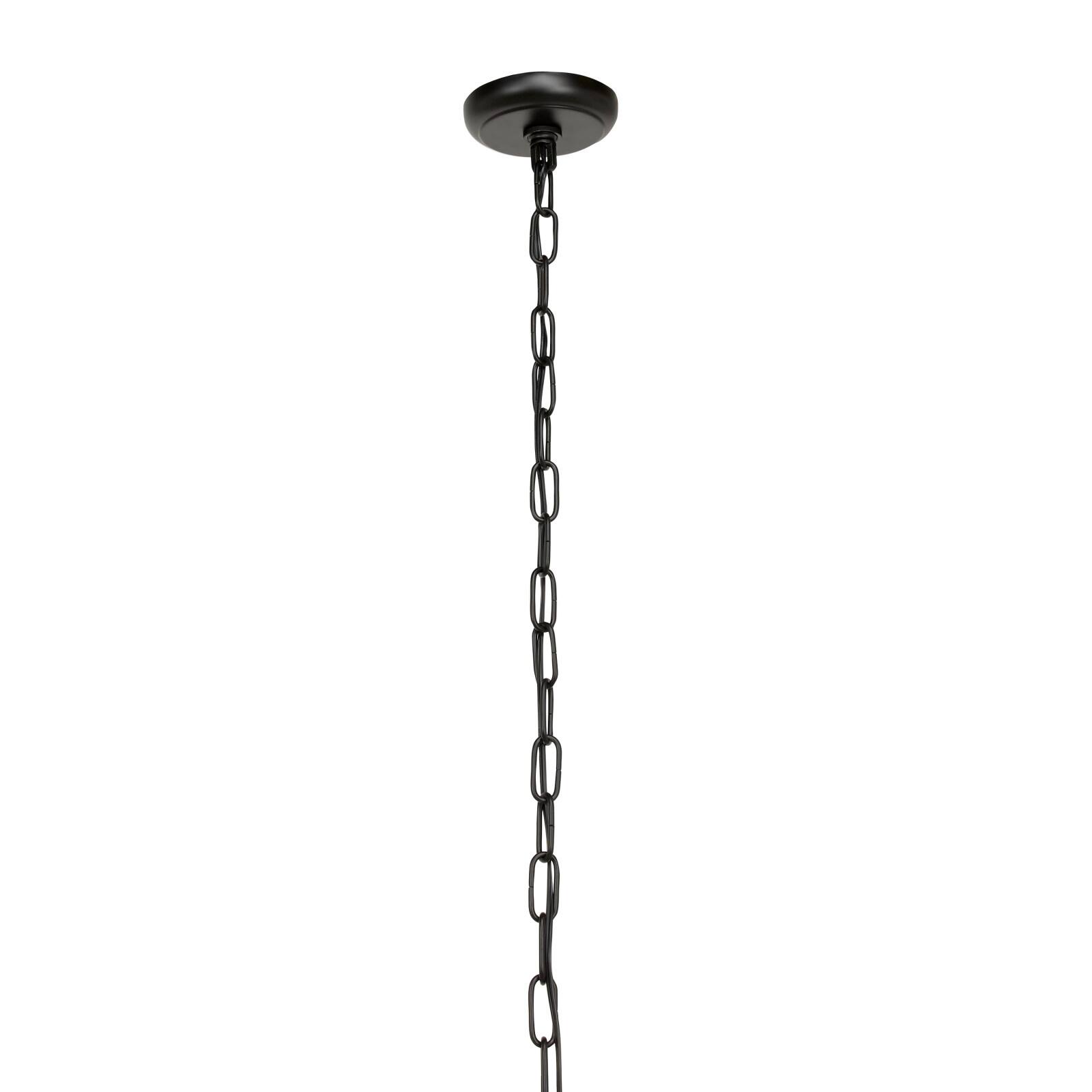 Black Iron Glam Drum Chandelier, 13" x 24" x 24"