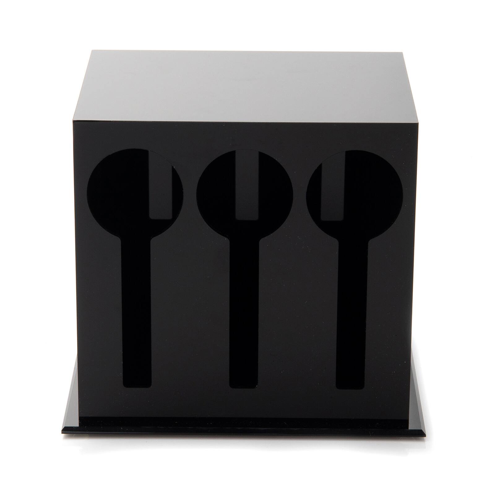Mind Reader Black 3 Compartment Plastic Utensil Dispenser & Cutlery Organizer