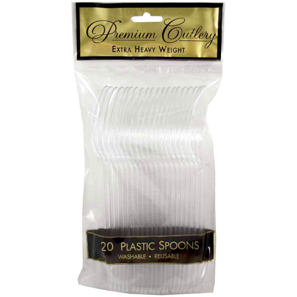 JAM Paper Clear Plastic Spoons, 20ct.