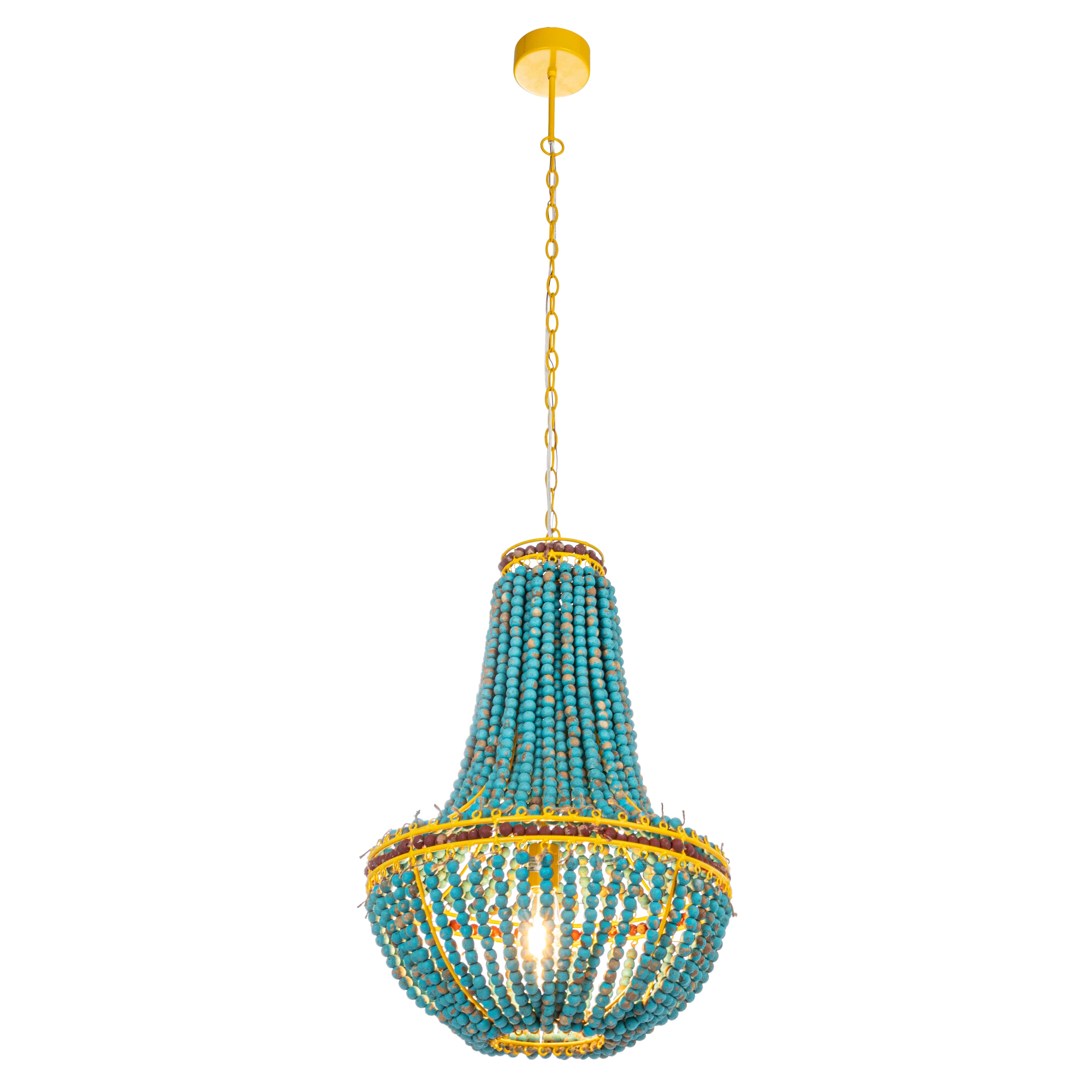 Hello Honey® 26" Multicolor Draped Wood Bead Chandelier