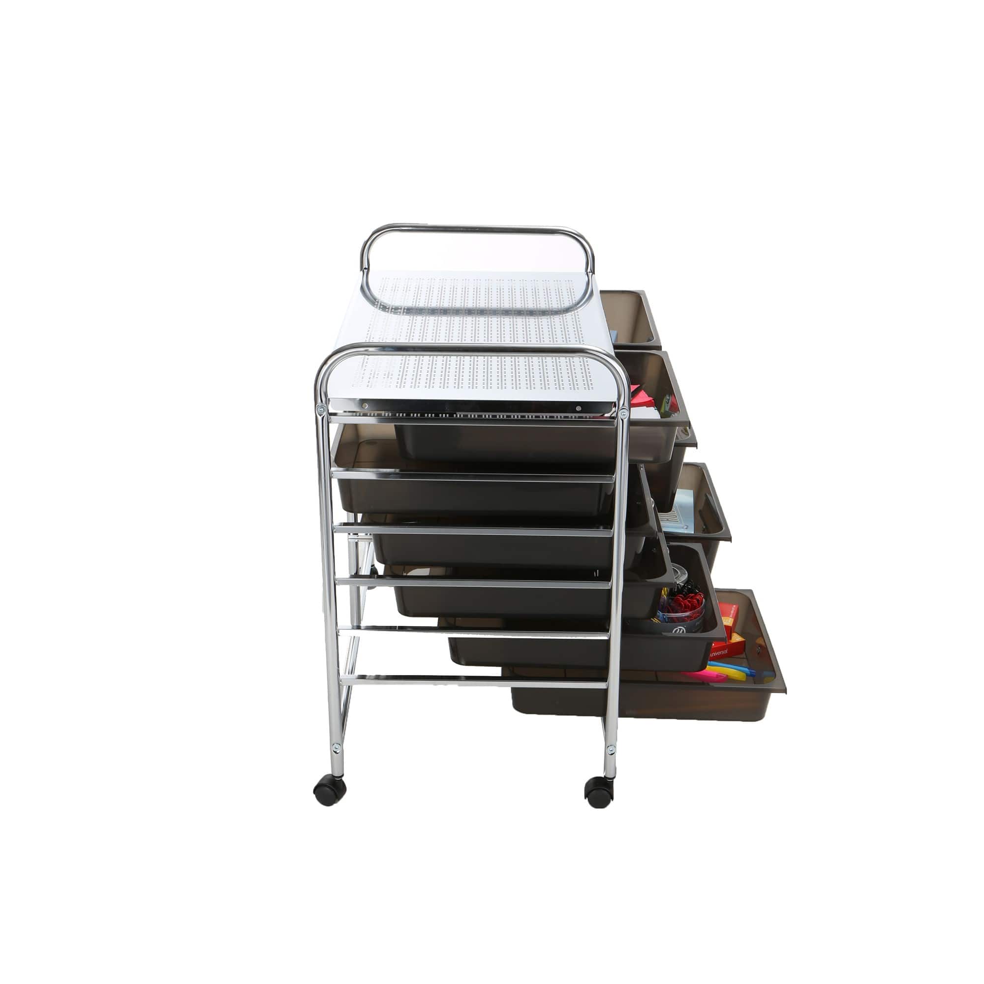 Mind Reader Black 6 Drawer Rolling Utility Cart