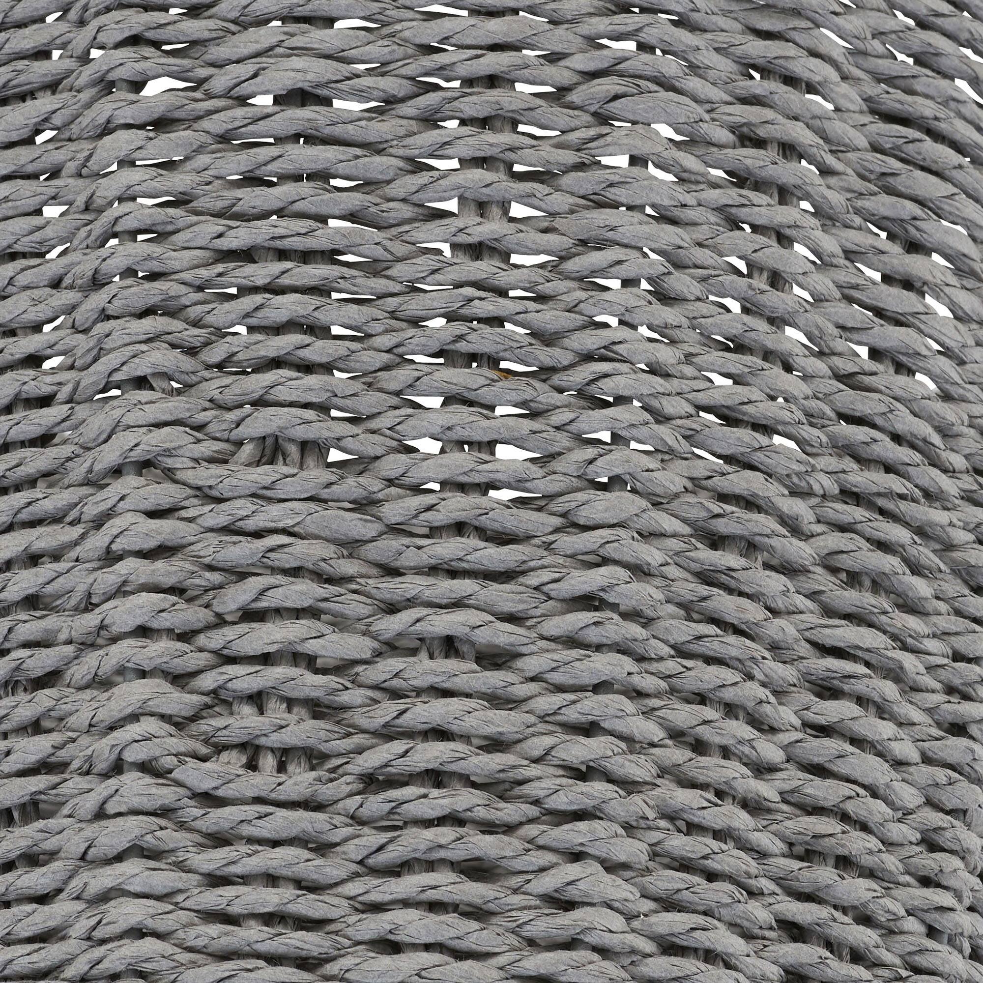 Household Essentials Gray Wicker Lined Laundry Basket