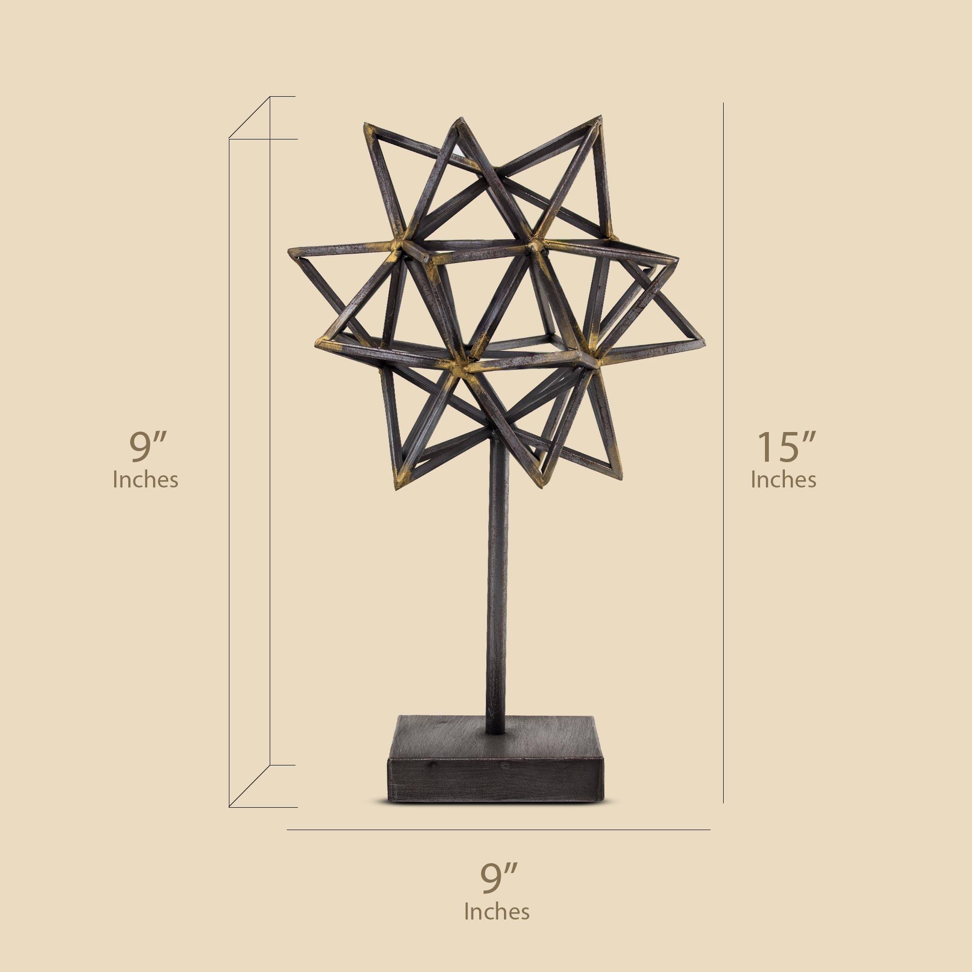 15" Rustic Metal Star Figurine on Stand