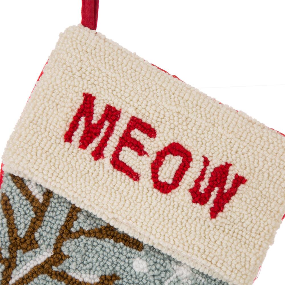 Glitzhome&#xAE; 20&#x22; Hooked Cat Stocking