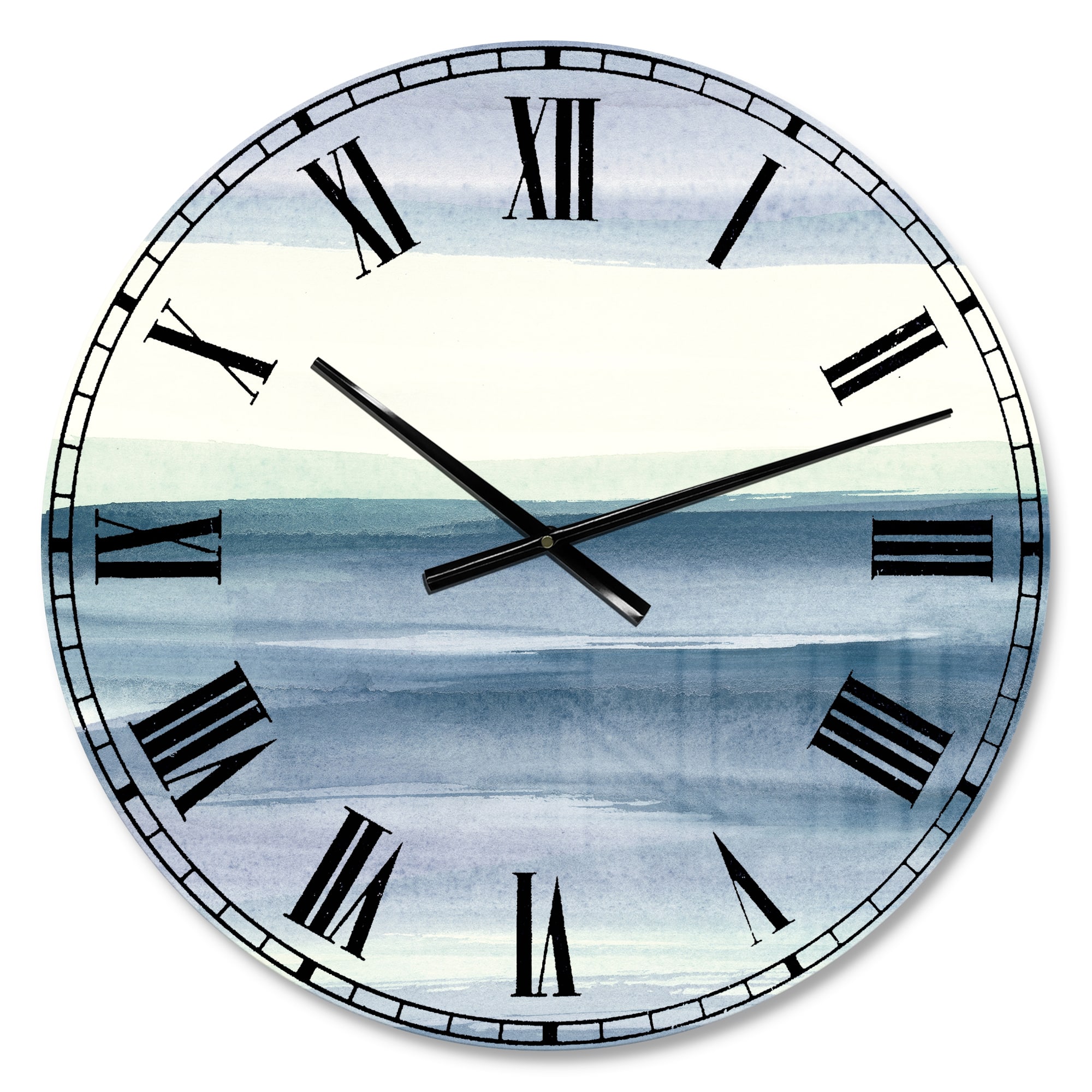 Designart Mint Indigo Dawn I Farmhouse Wall Clock