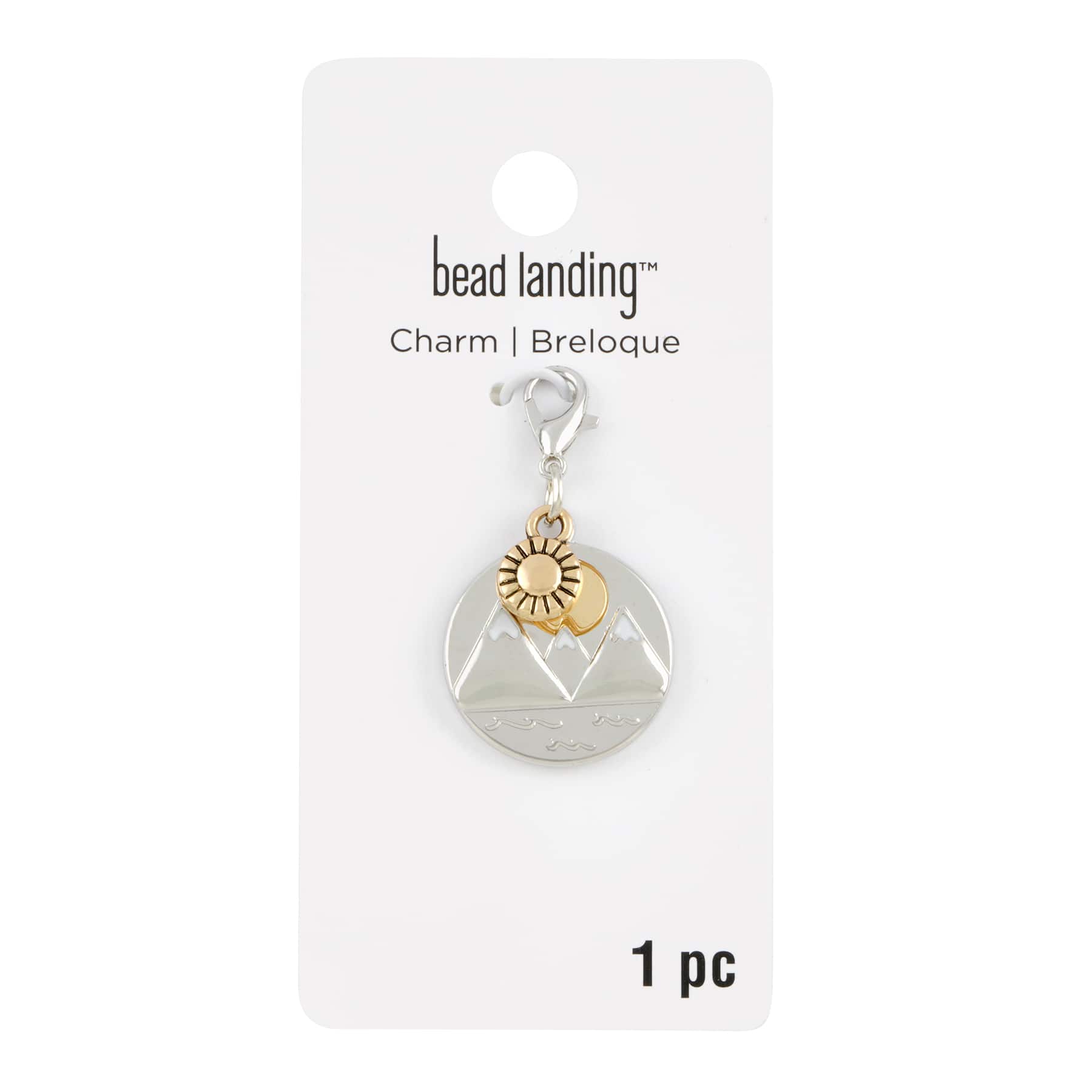 Rhodium &#x26; Gold Mountain Charm by Bead Landing&#x2122;