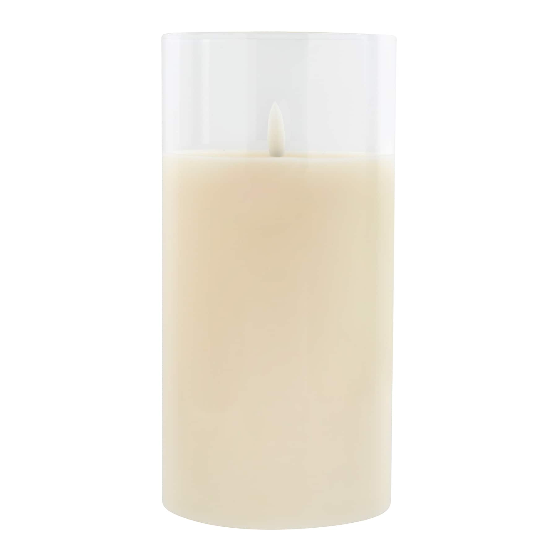8&#x22; LED Glass Wax Flickering Candle by Ashland&#xAE;