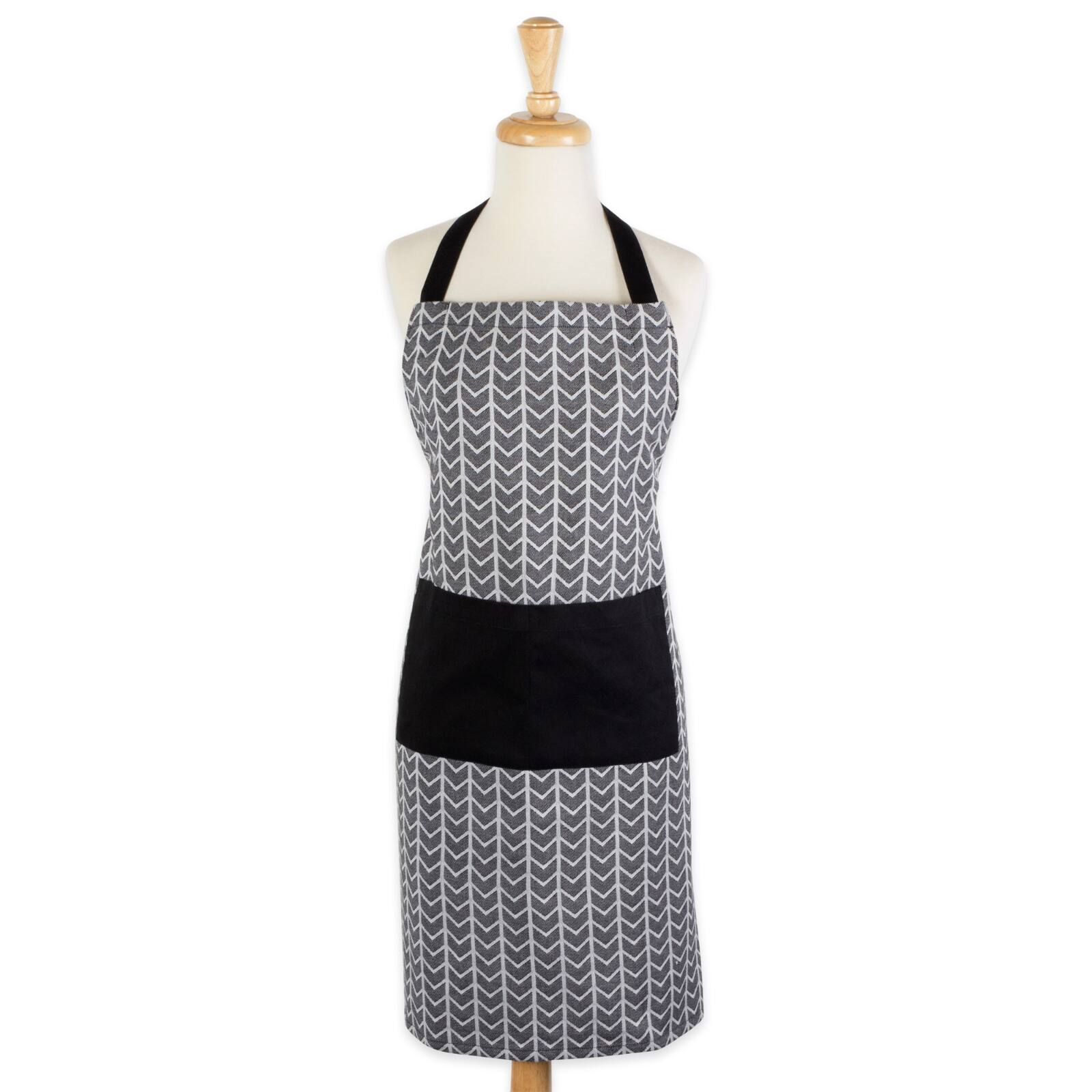 Black & White Herringbone Chef Apron