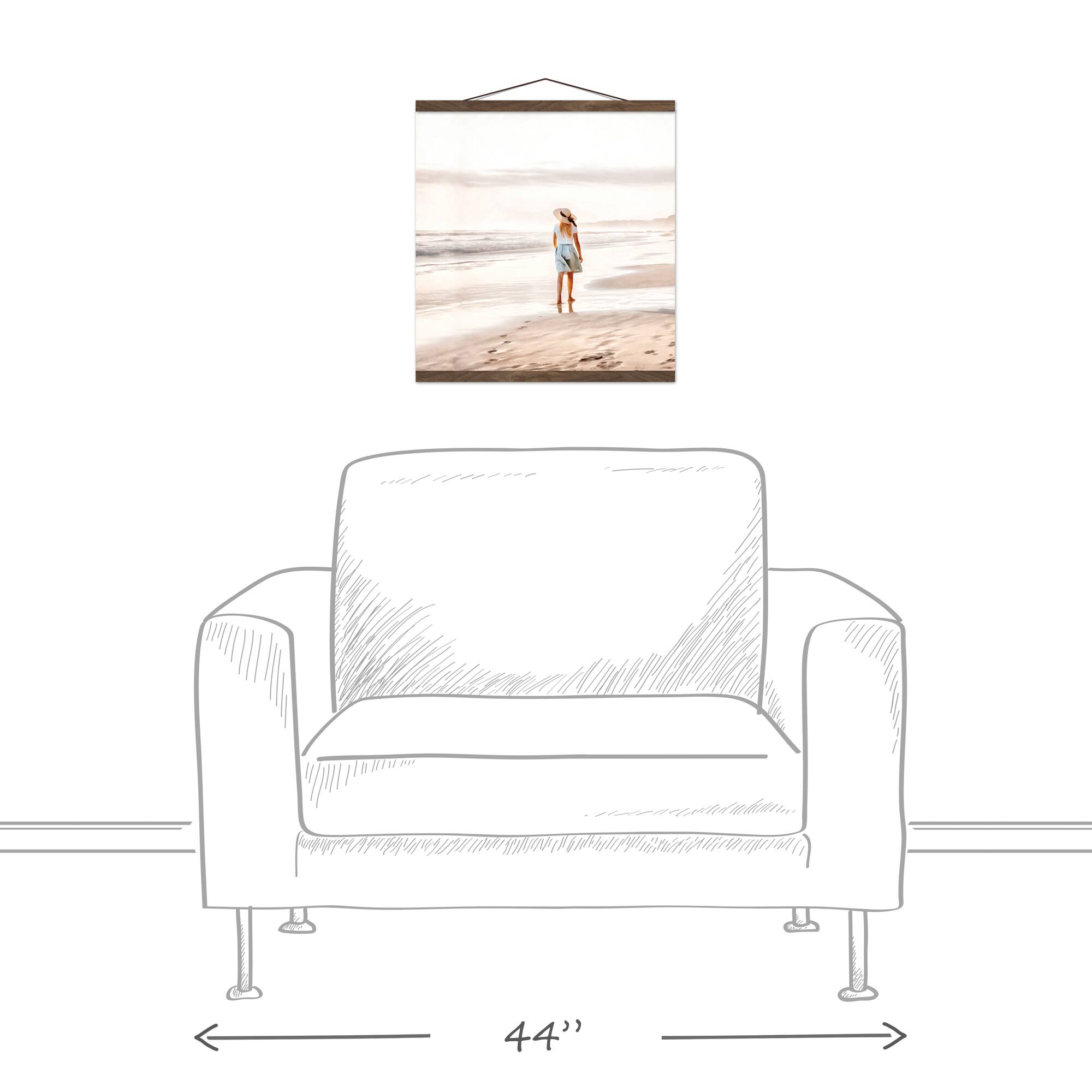 Beach Walk Teak Hanging Canvas