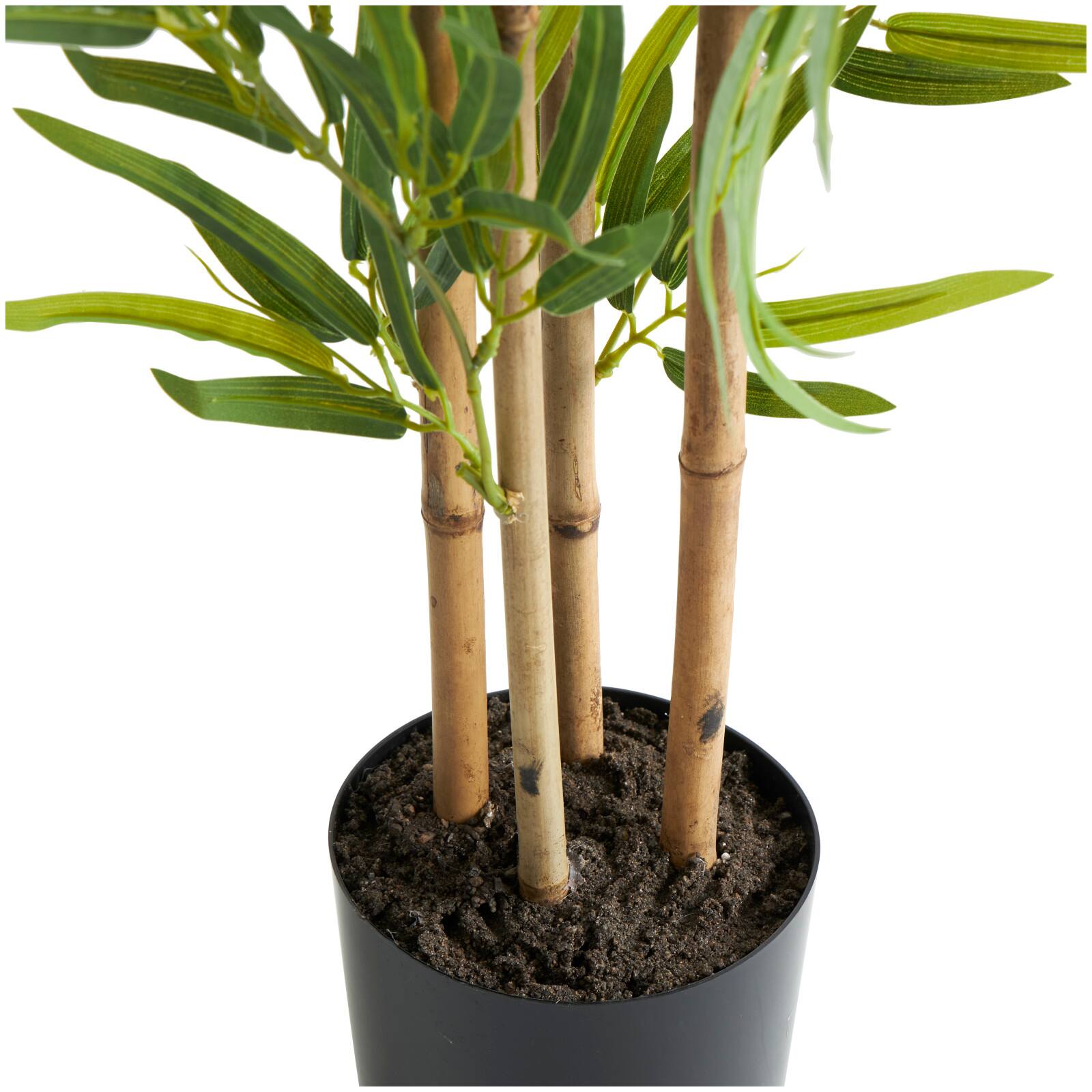 5ft. Green Bamboo Artificial Tree with Black Pot