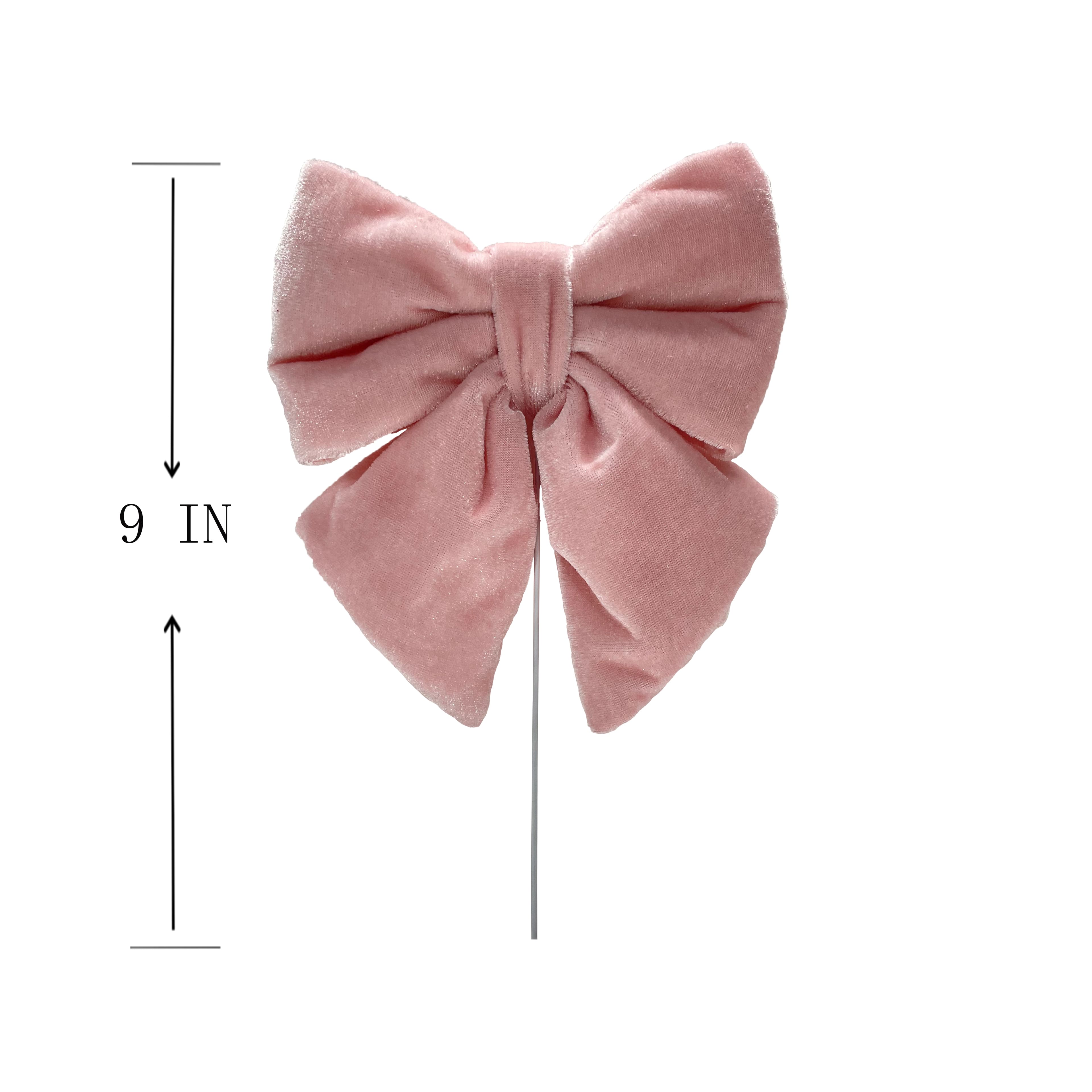 9&#x22; Pink Velvet Bow Pick by Ashland&#xAE;