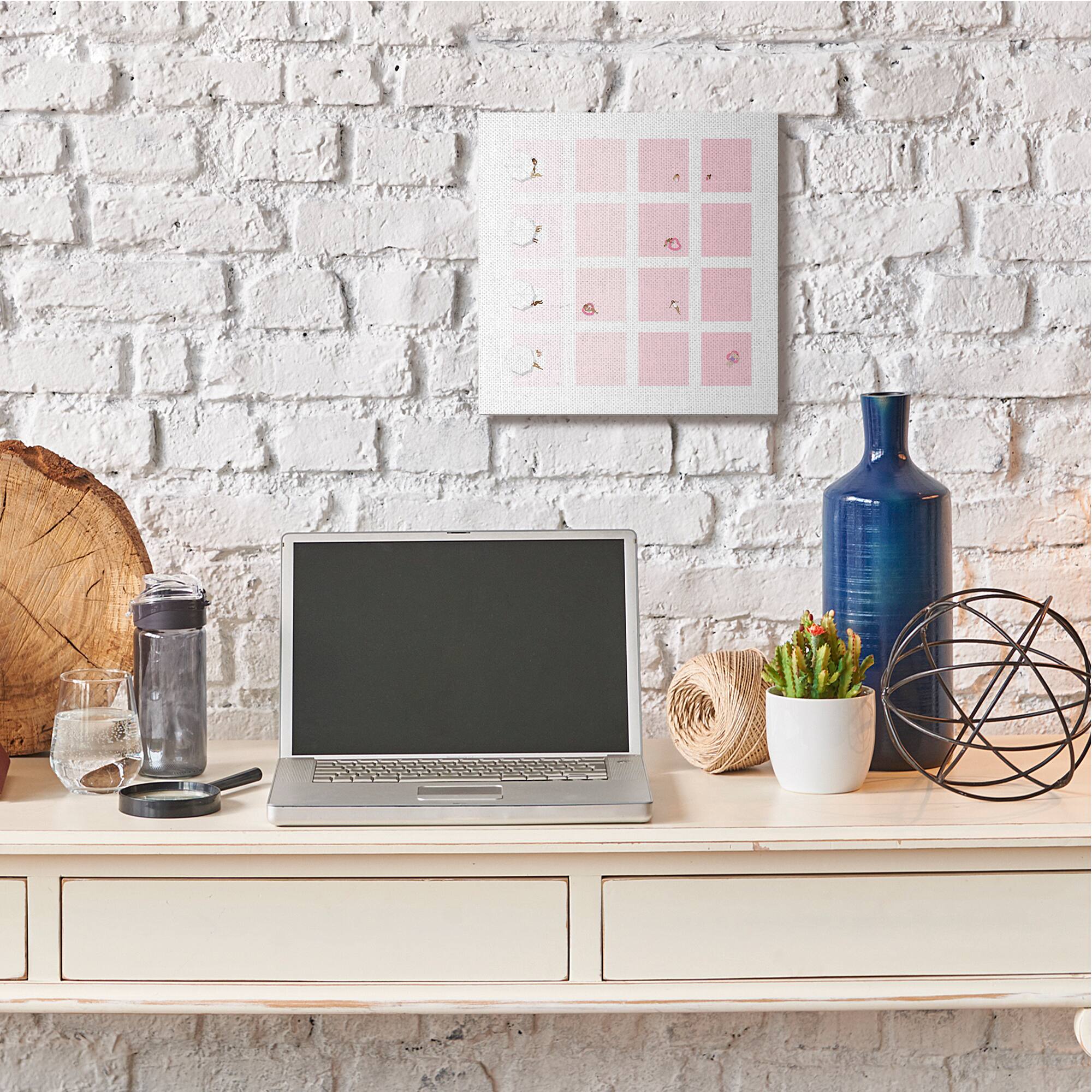 Stupell Industries Tropical Summer Pool Abstract Pink Geometric Pattern Canvas Wall Art