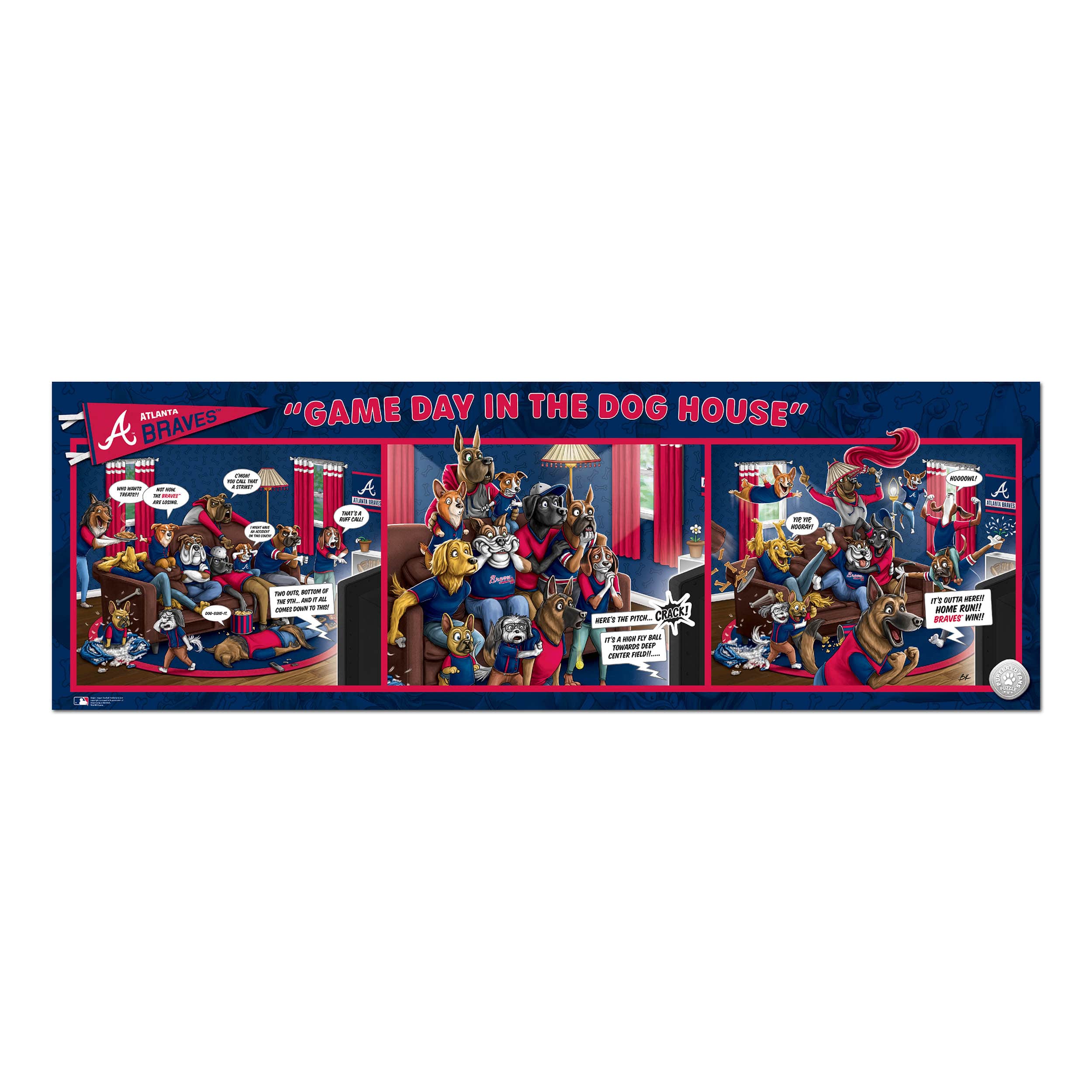 MLB Game Day in the Dog House 1,000 Piece Puzzle