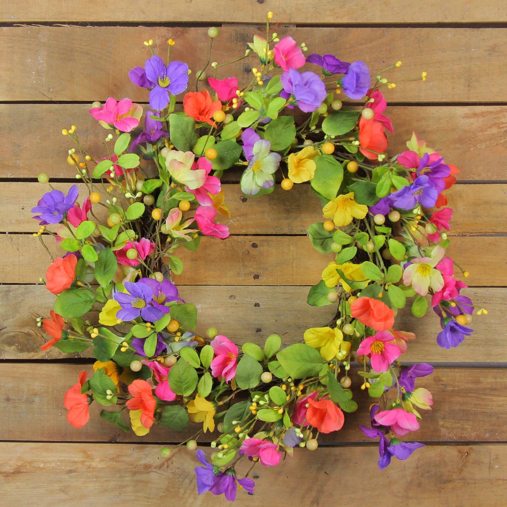 20&#x22; Bright Spring Floral Wreath