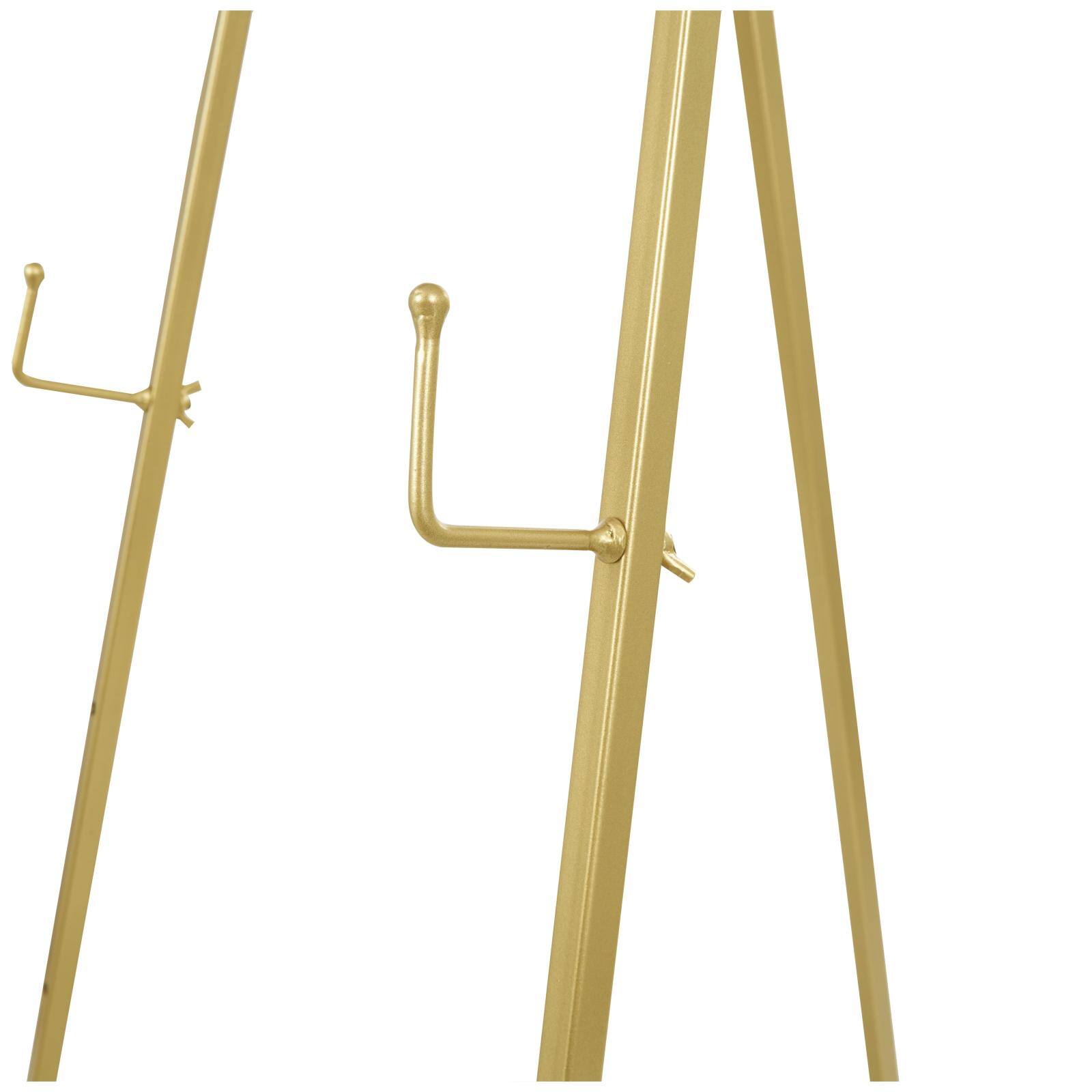 55.5&#x22; Gold Metal Geometric 3-Tier Display Easel