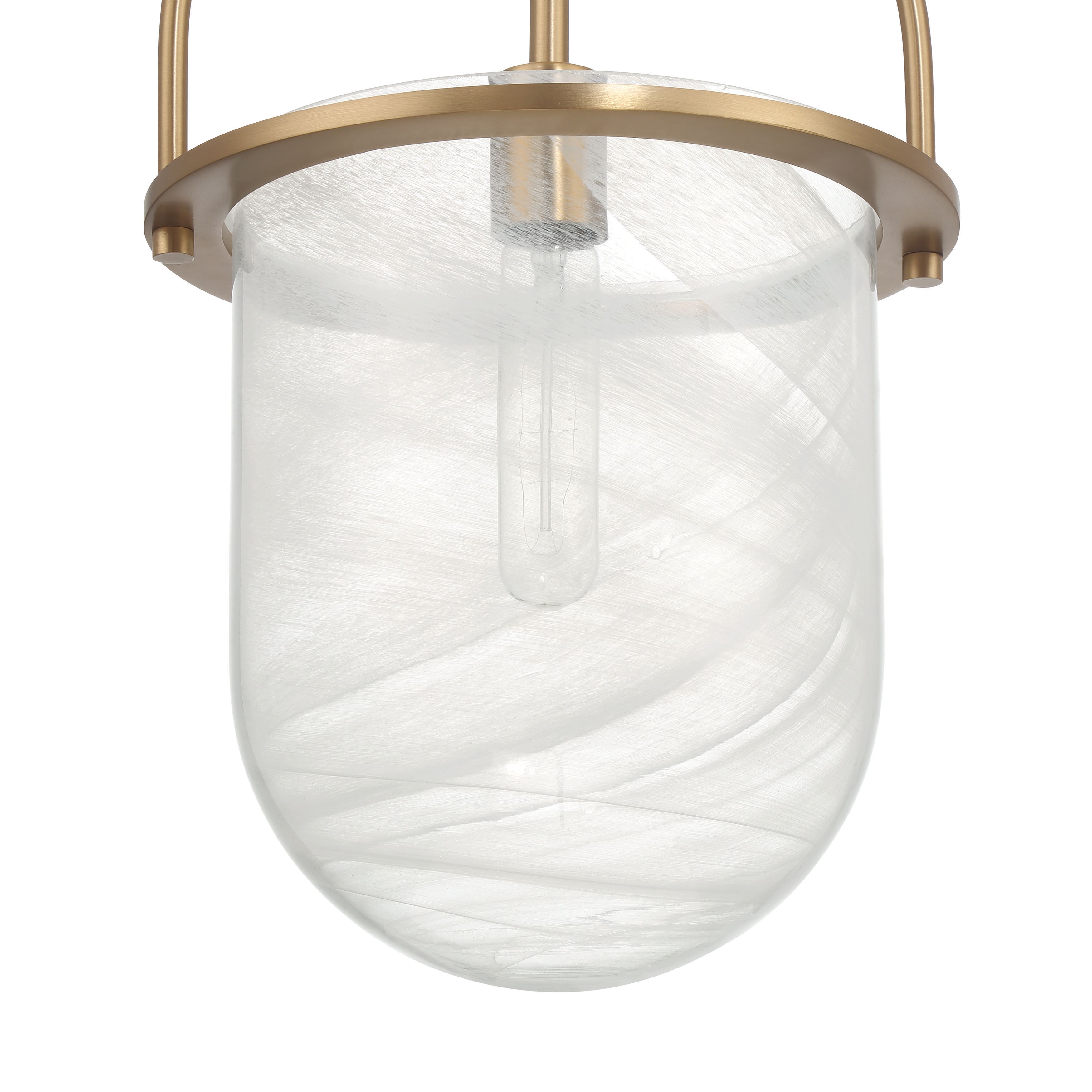 Hello Honey® Beatrice Gold & White Mid-Century Modern Handmade Marbleized Glass & Metal Ceiling Light