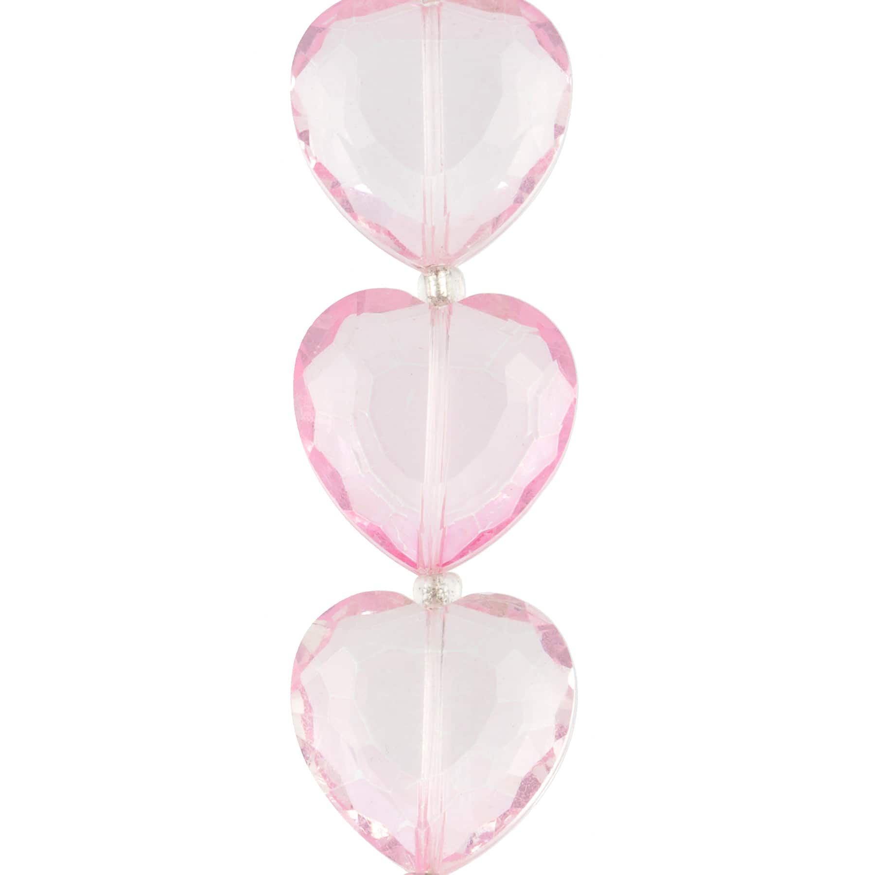 12 Pack: Pink Glass Heart Beads, 22mm by Bead Landing&#x2122;