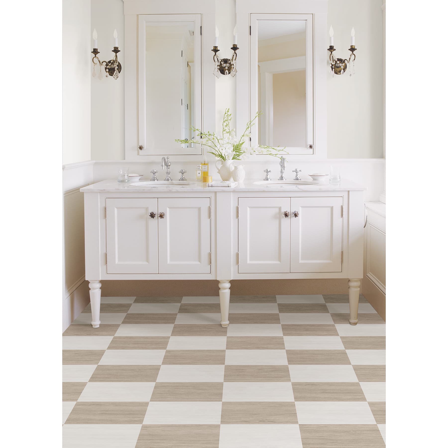 FloorPops Checkered Peel &#x26; Stick Floor Tiles