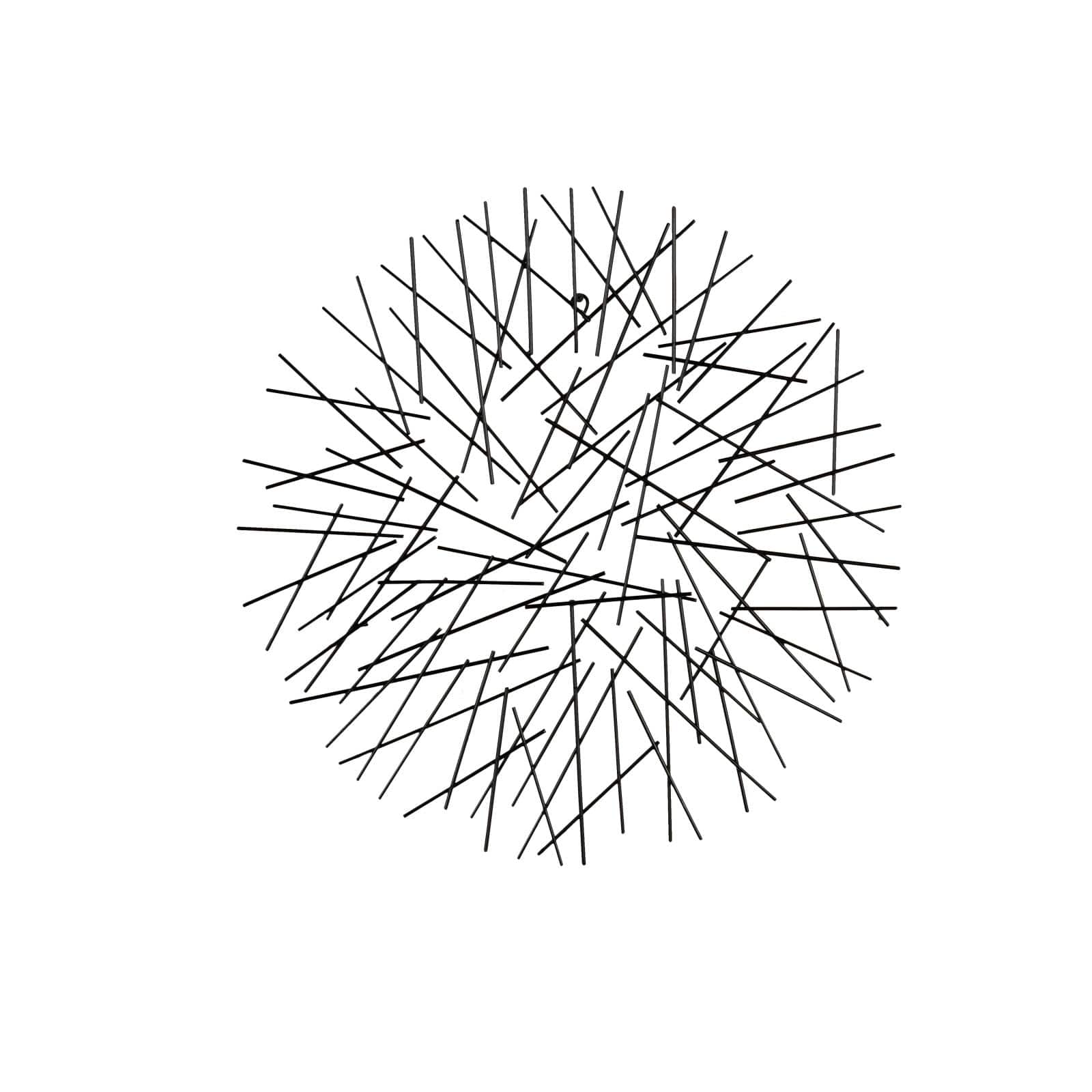 24" x 25" Black Metal Abstract Overlapping Stick Wall Décor