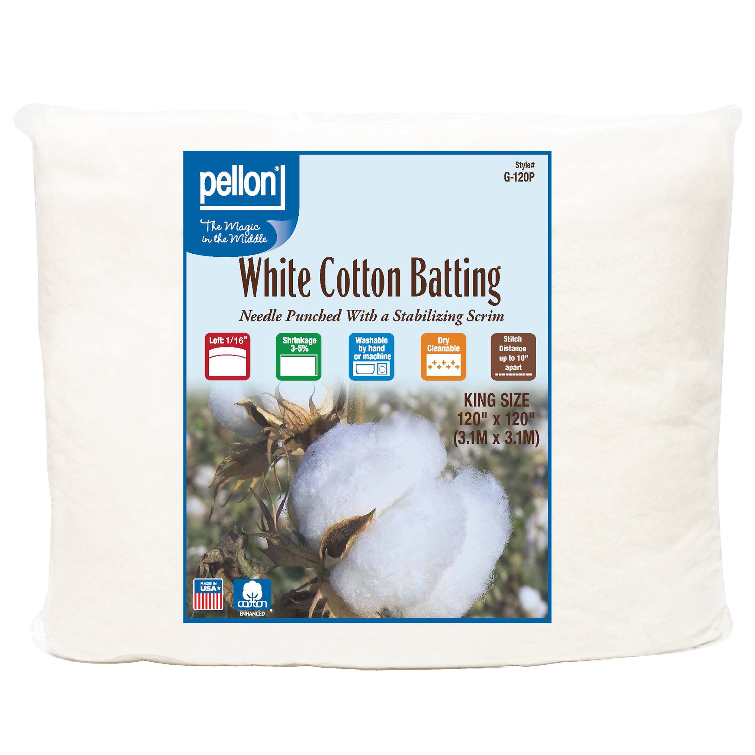 Pellon White Cotton Batting With Scrim