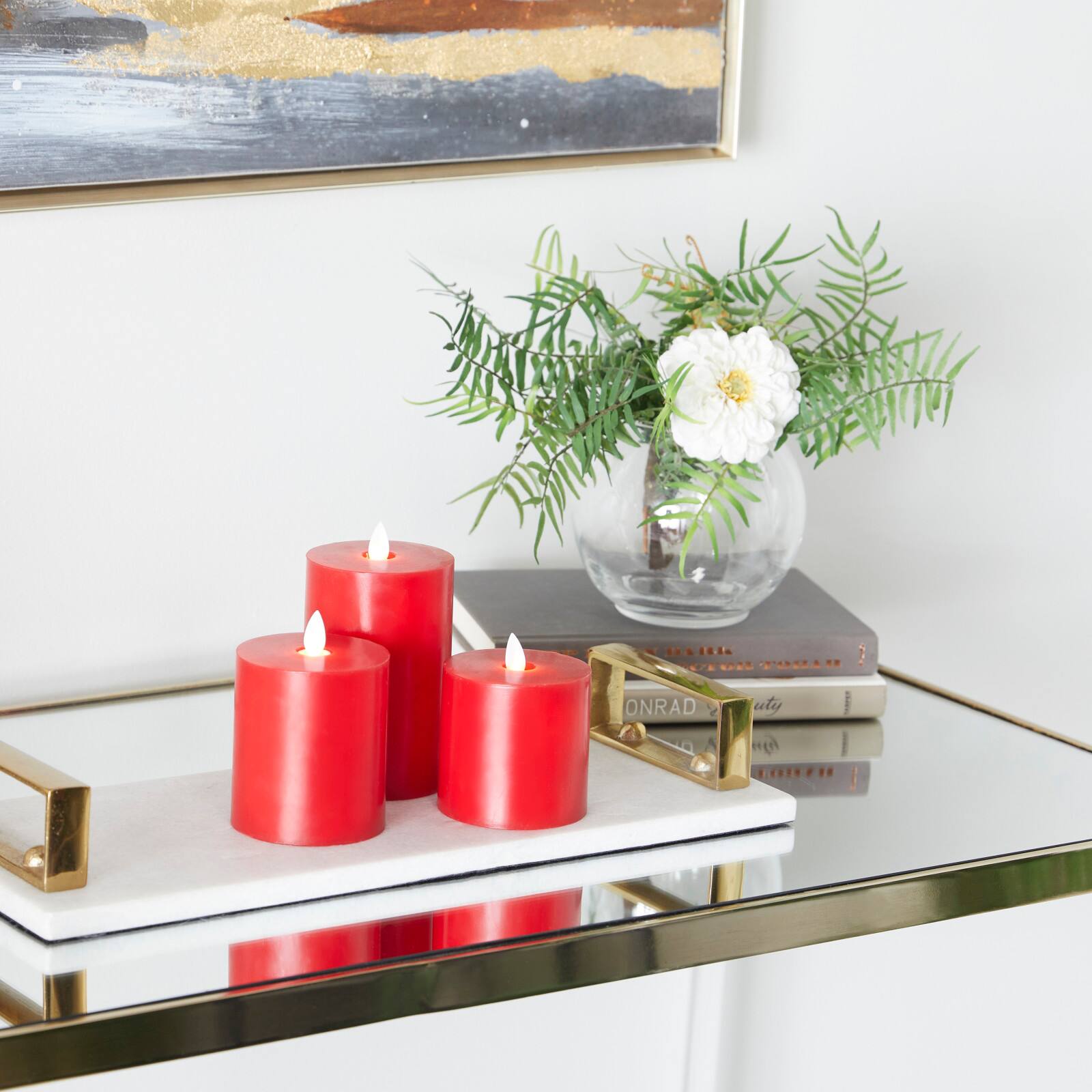 Red LED Flameless Candle Set