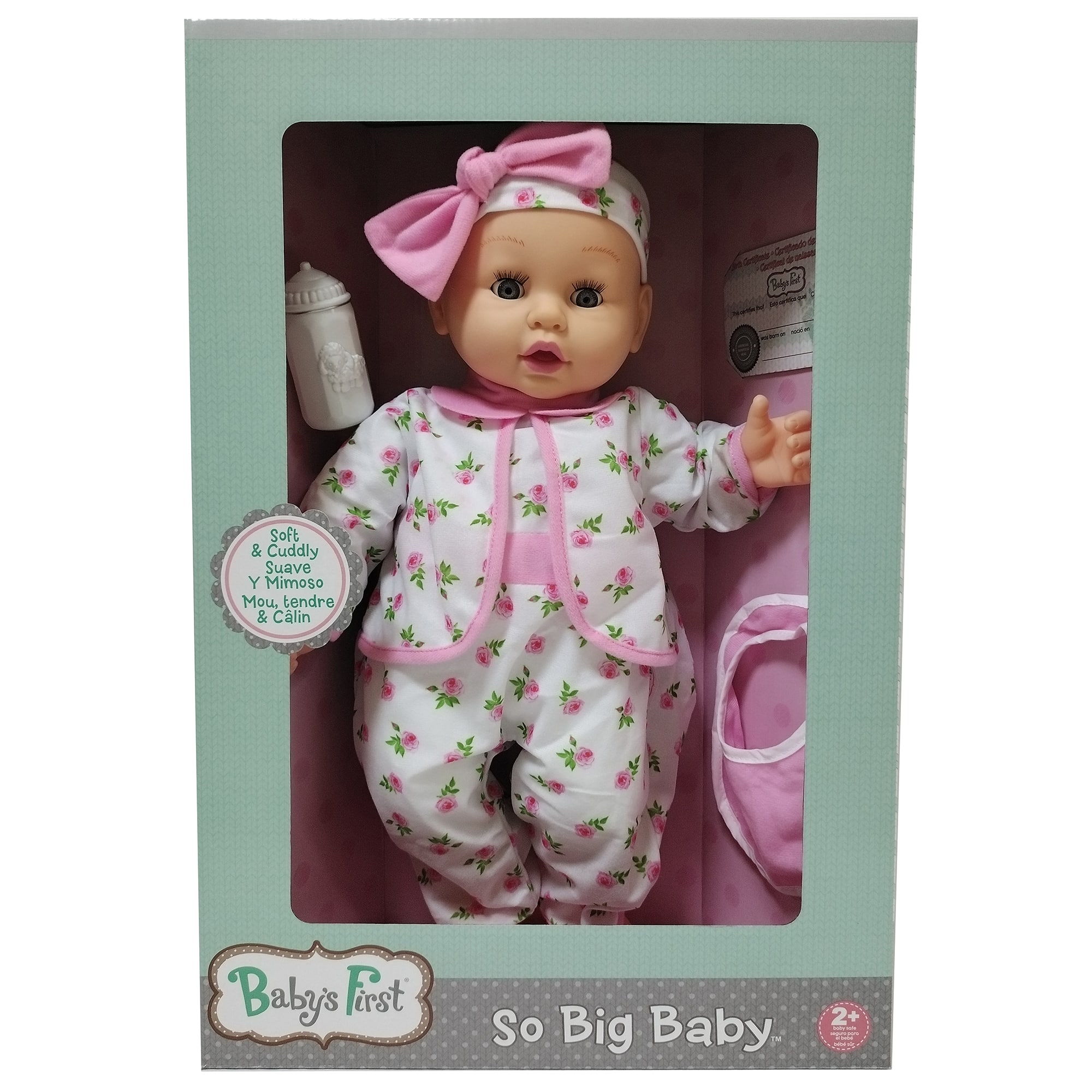Goldberger Baby&#x27;s First&#xAE; So Big Baby&#x2122; 19&#x22; Baby Doll with Rose Floral Pajamas