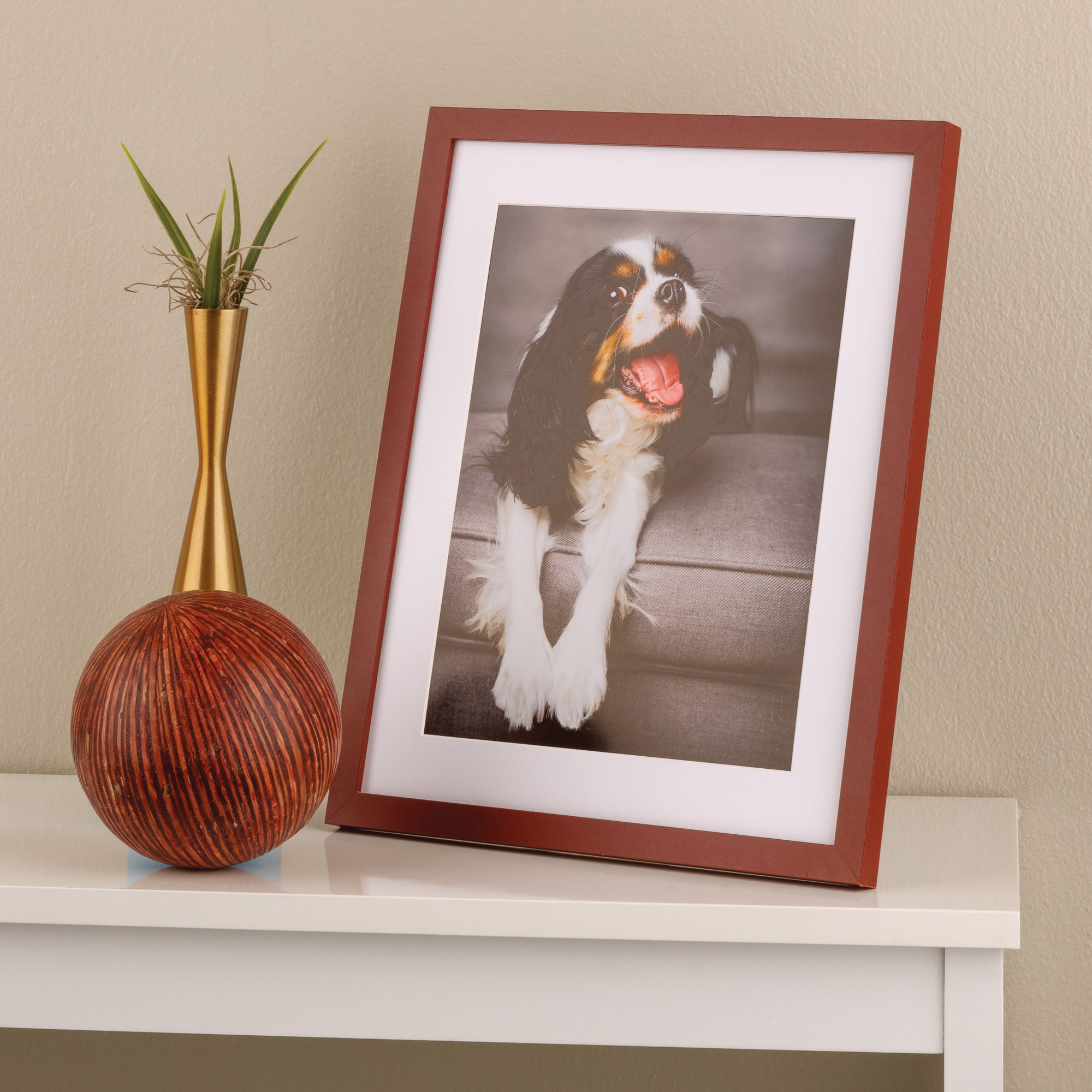 Burgundy Linear 8&#x22; x 10&#x22; Frame with Mat, Simply Essentials&#x2122; by Studio D&#xE9;cor&#xAE;