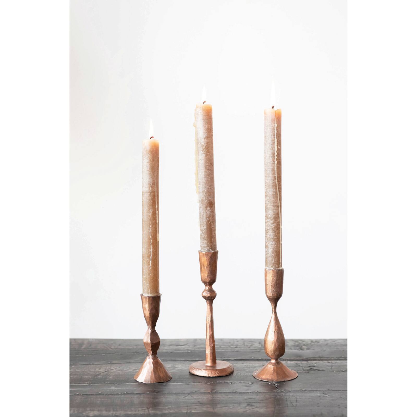 Hello Honey® 7" Antique Copper Hand-Forged Iron Taper Candle Holder