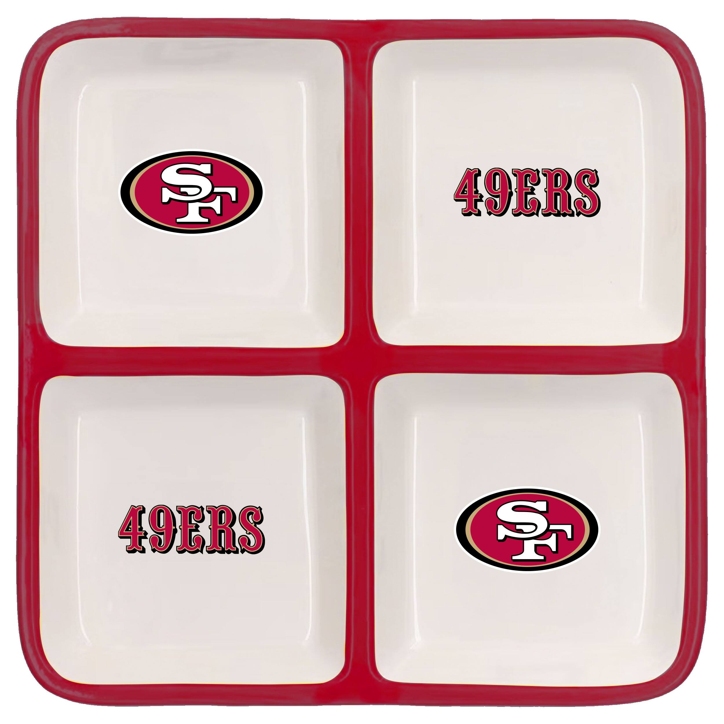 The Memory Company NFL 4 Section Square Ceramic Tray