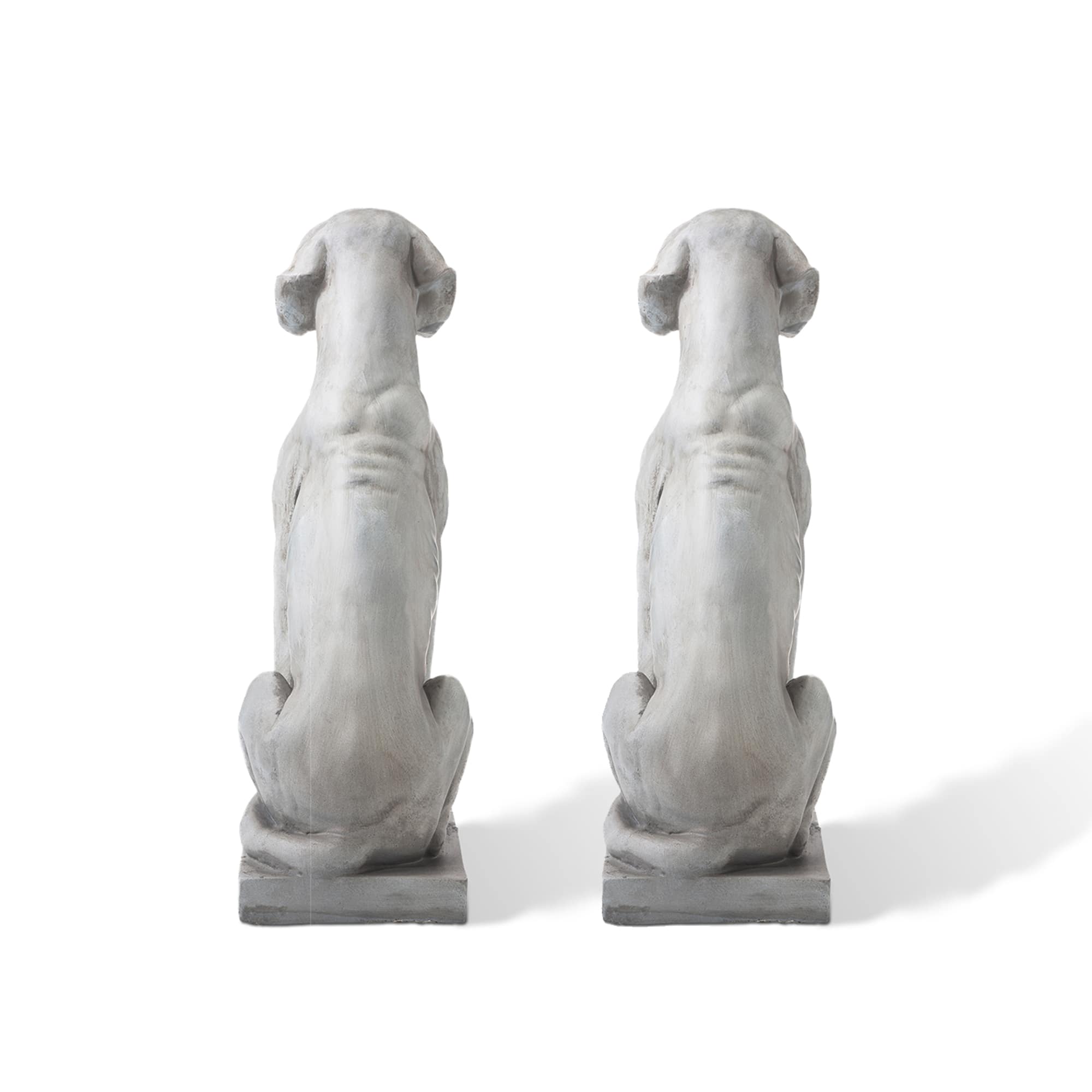 Glitzhome&#xAE; 28.25&#x22; Light Gray Sitting Labrador Retriever Dog Statues, 2ct.