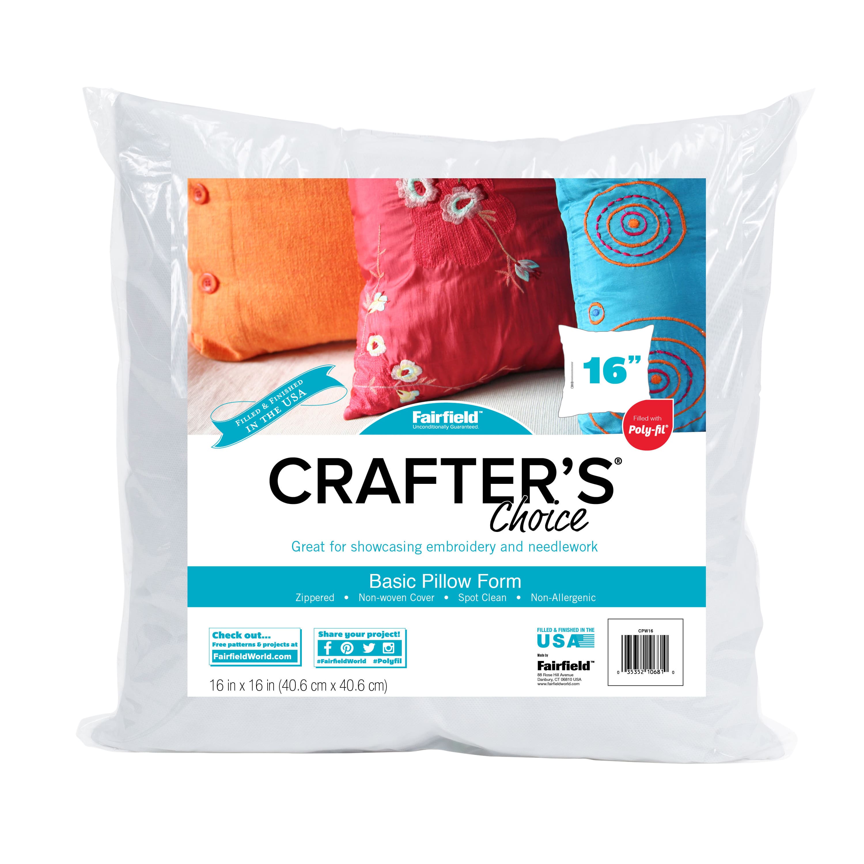 Crafter's Choice® Basic Pillow Form, 16" x 16"