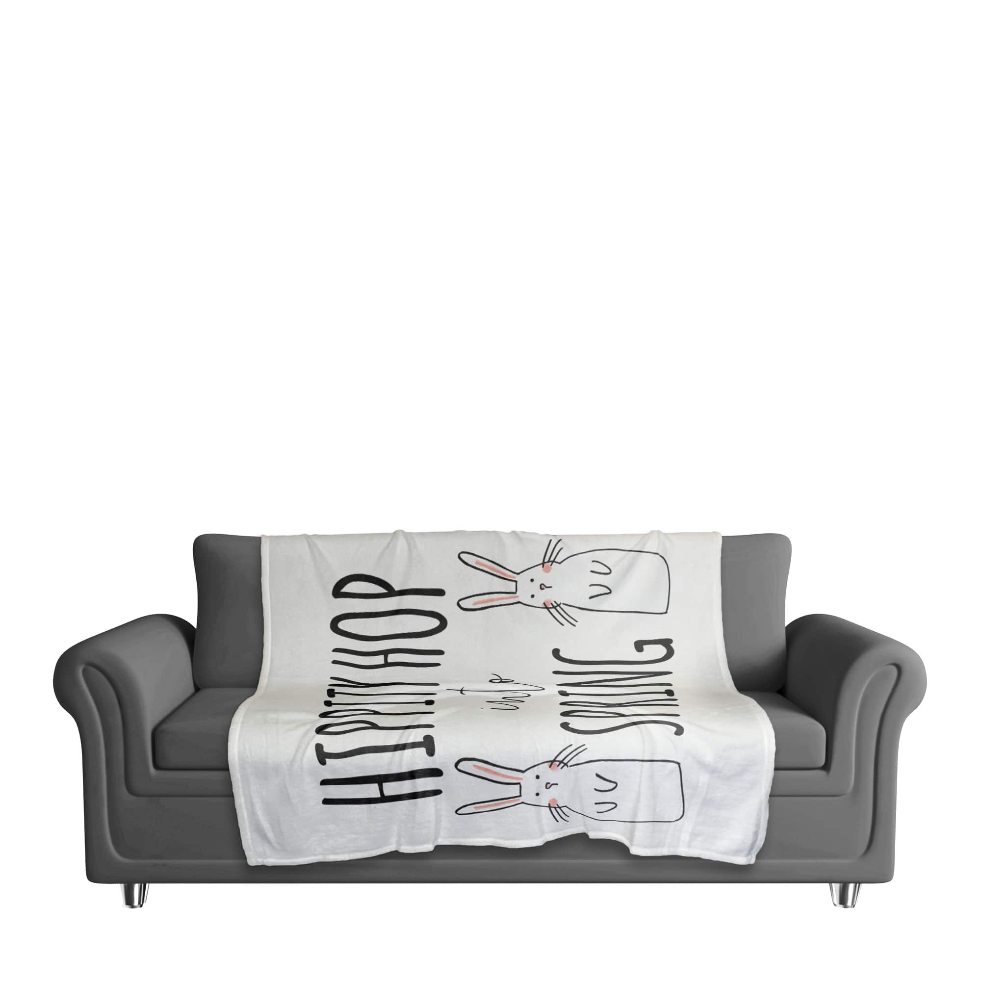 Hippity Hop Into Spring Throw Blanket
