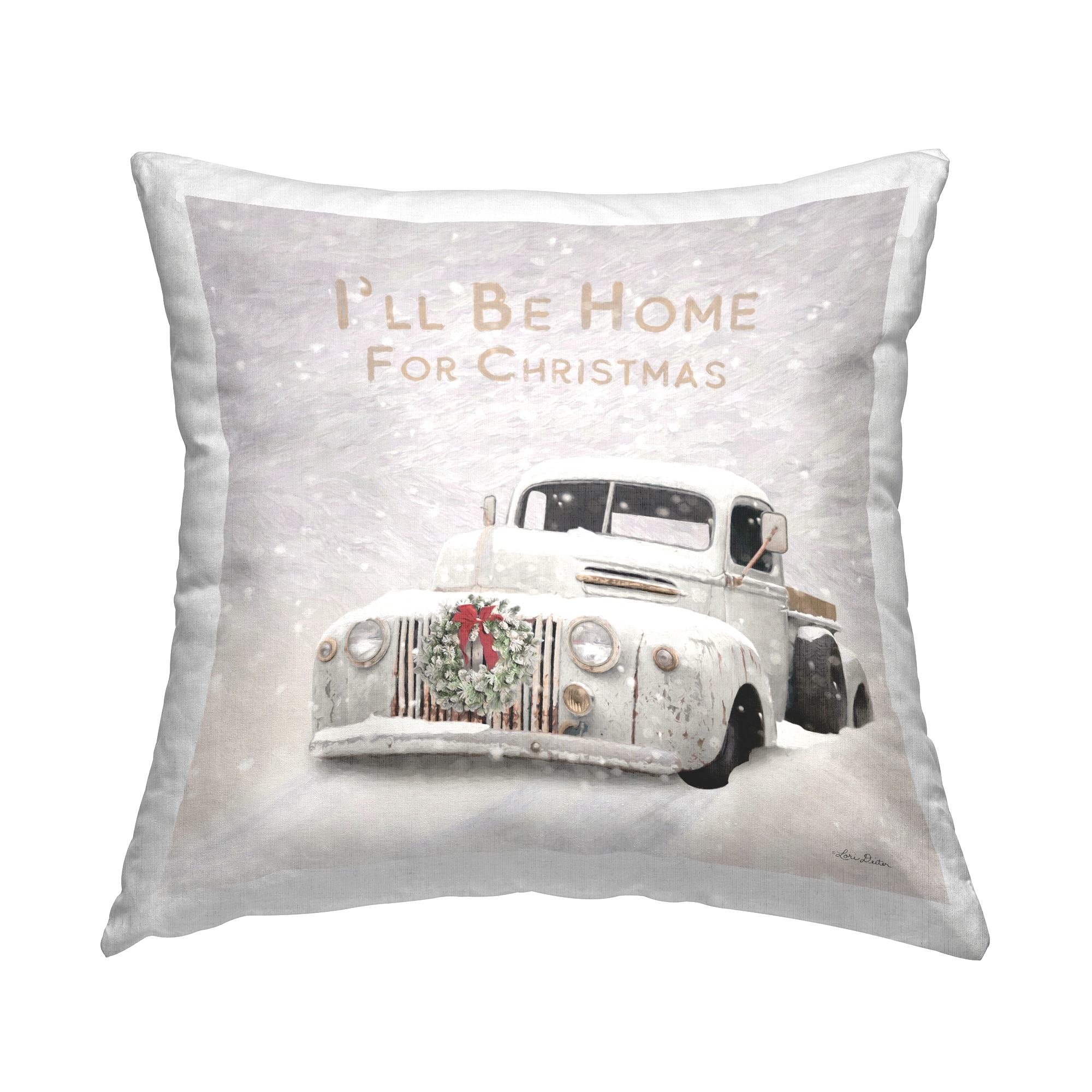 Stupell Industries I'll Be Home for Christmas Scene Throw Pillow