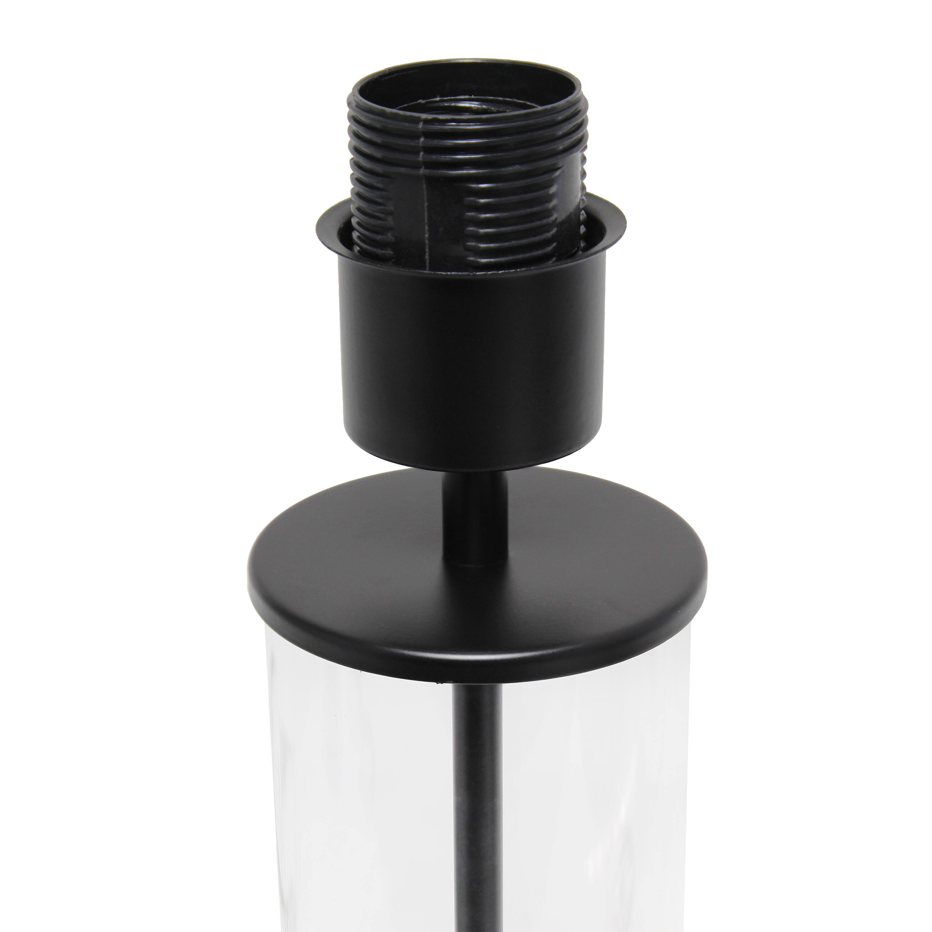 Simple Designs 17" Encased Metal & Clear Glass Table Lamp