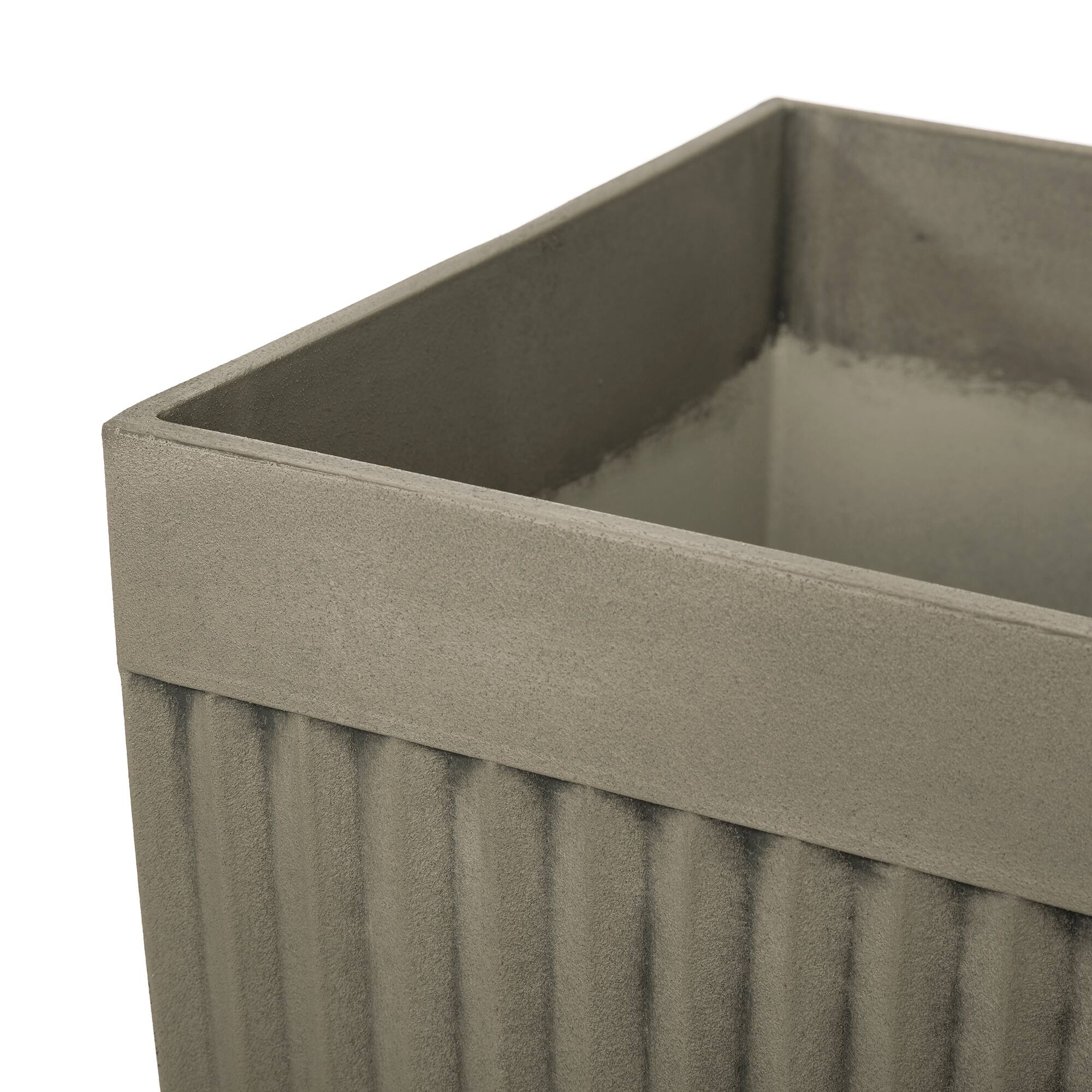 Glitzhome&#xAE; 23&#x22; Eco-Friendly Oversized Faux Concrete Square Fluted Pot Planters, 2ct.