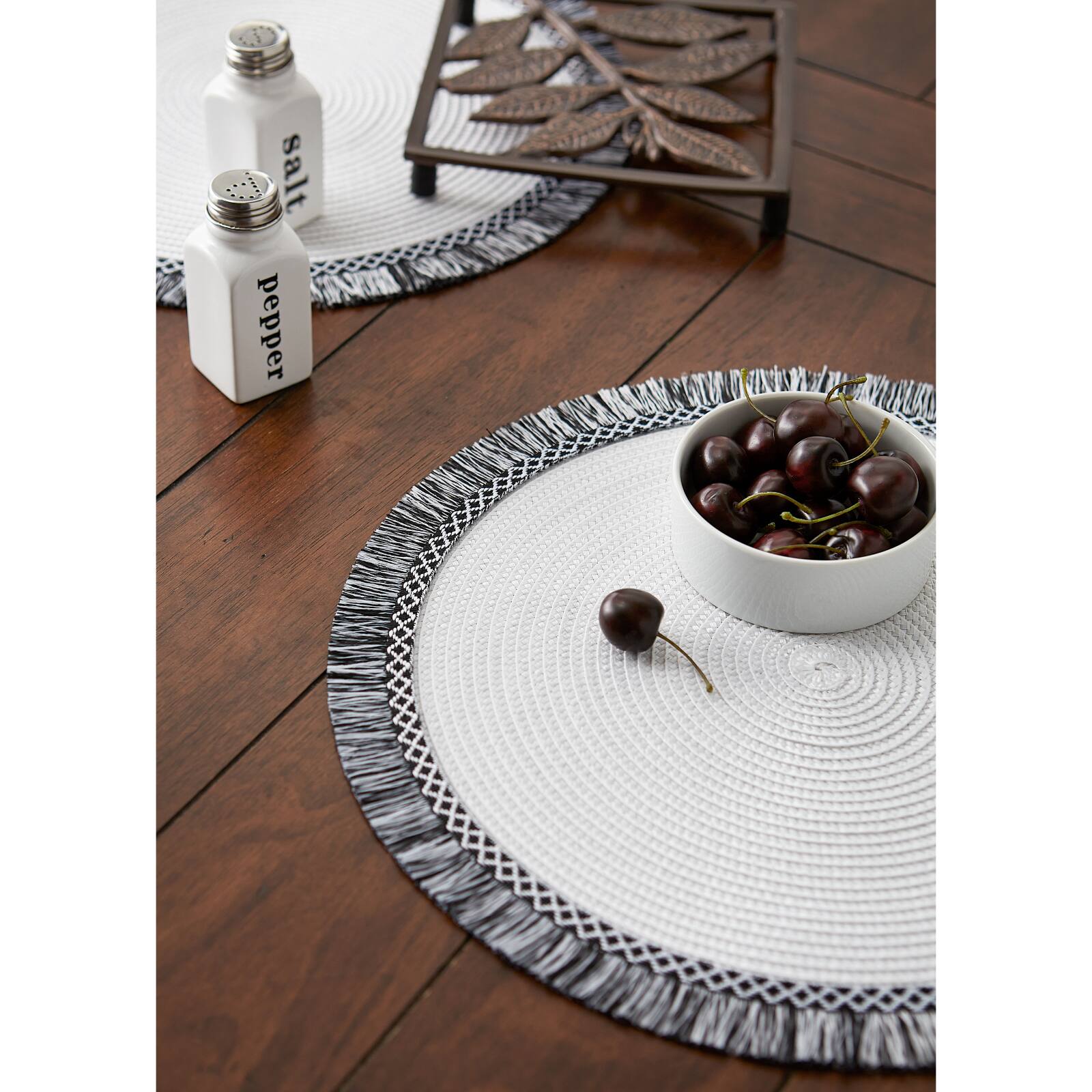 DII&#xAE; Round Fringed Placemats, 6ct.