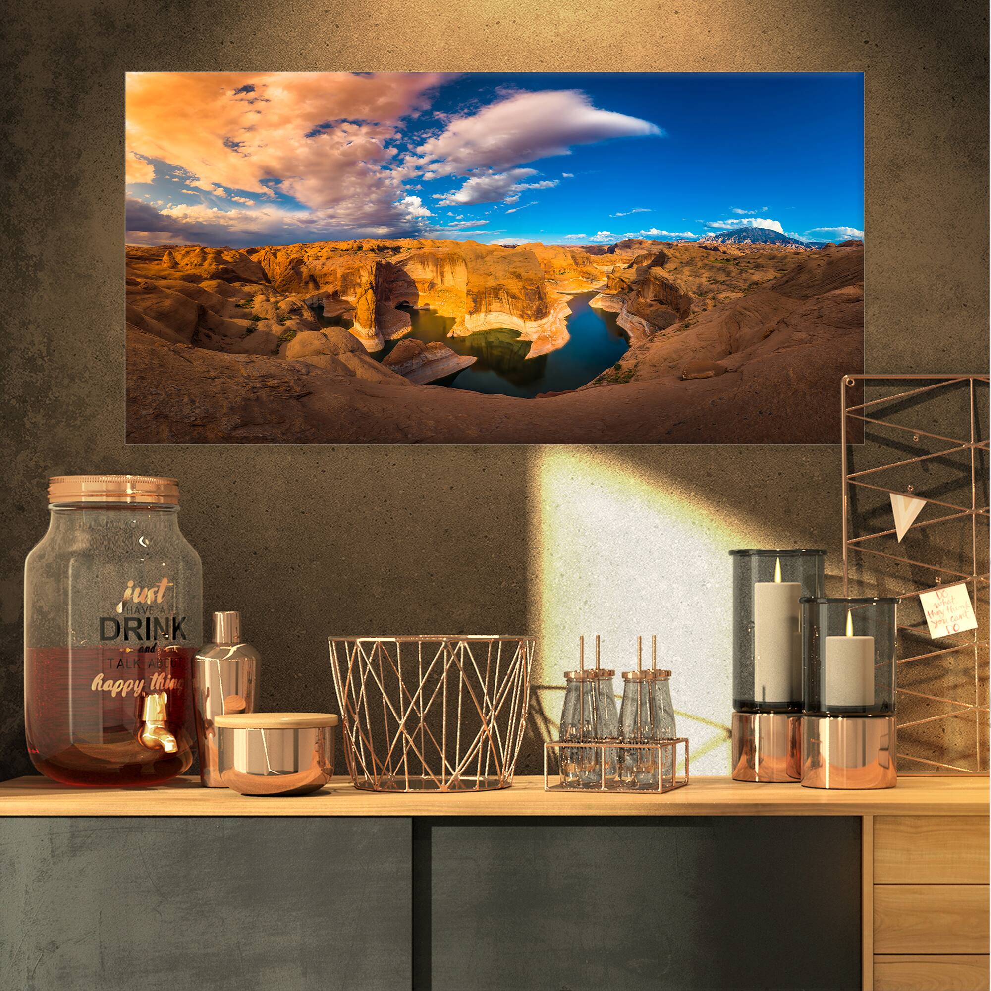 Designart - Reflection Canyon Lake Powell - Landscape Canvas Art Print