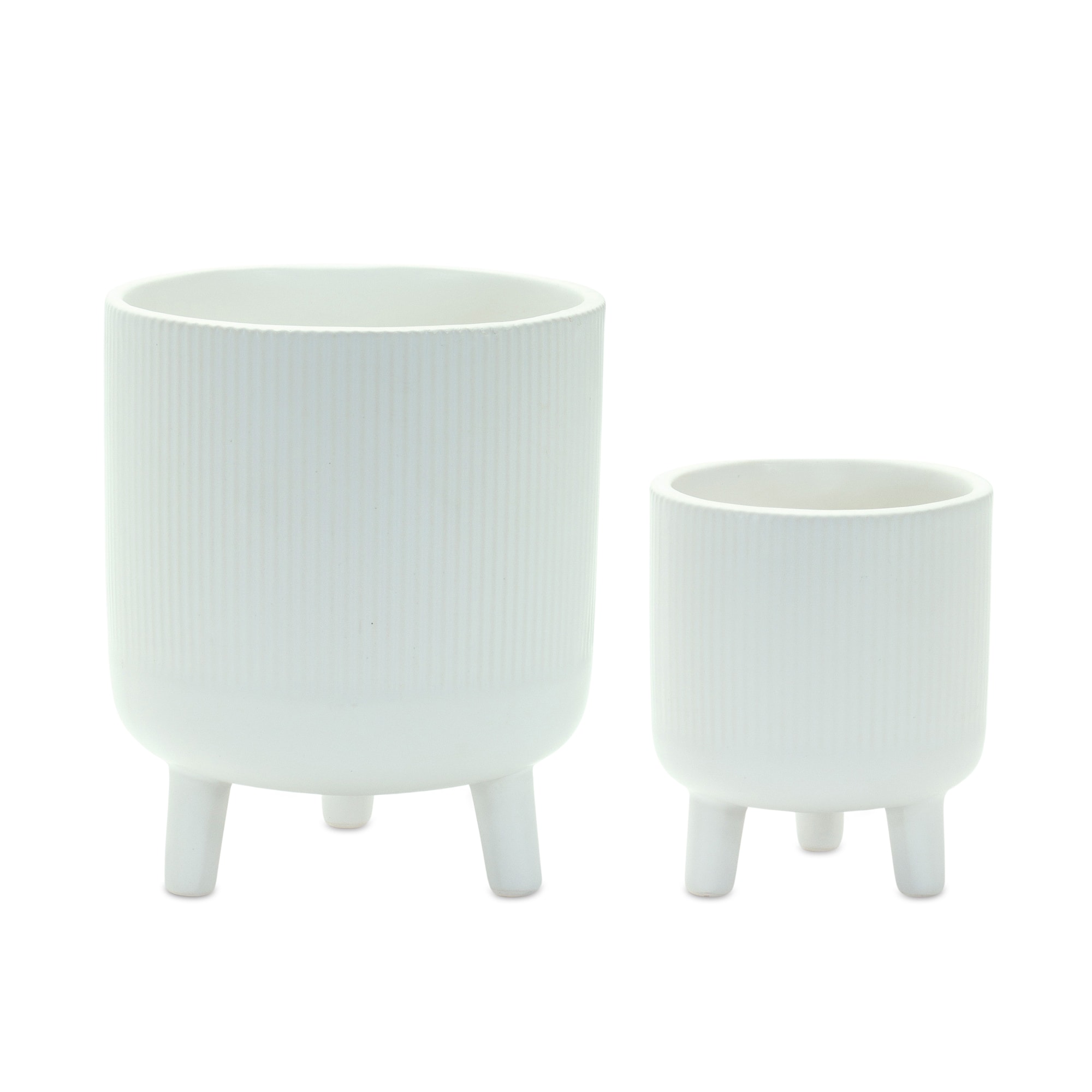 Decorative White Pot Set with Legs