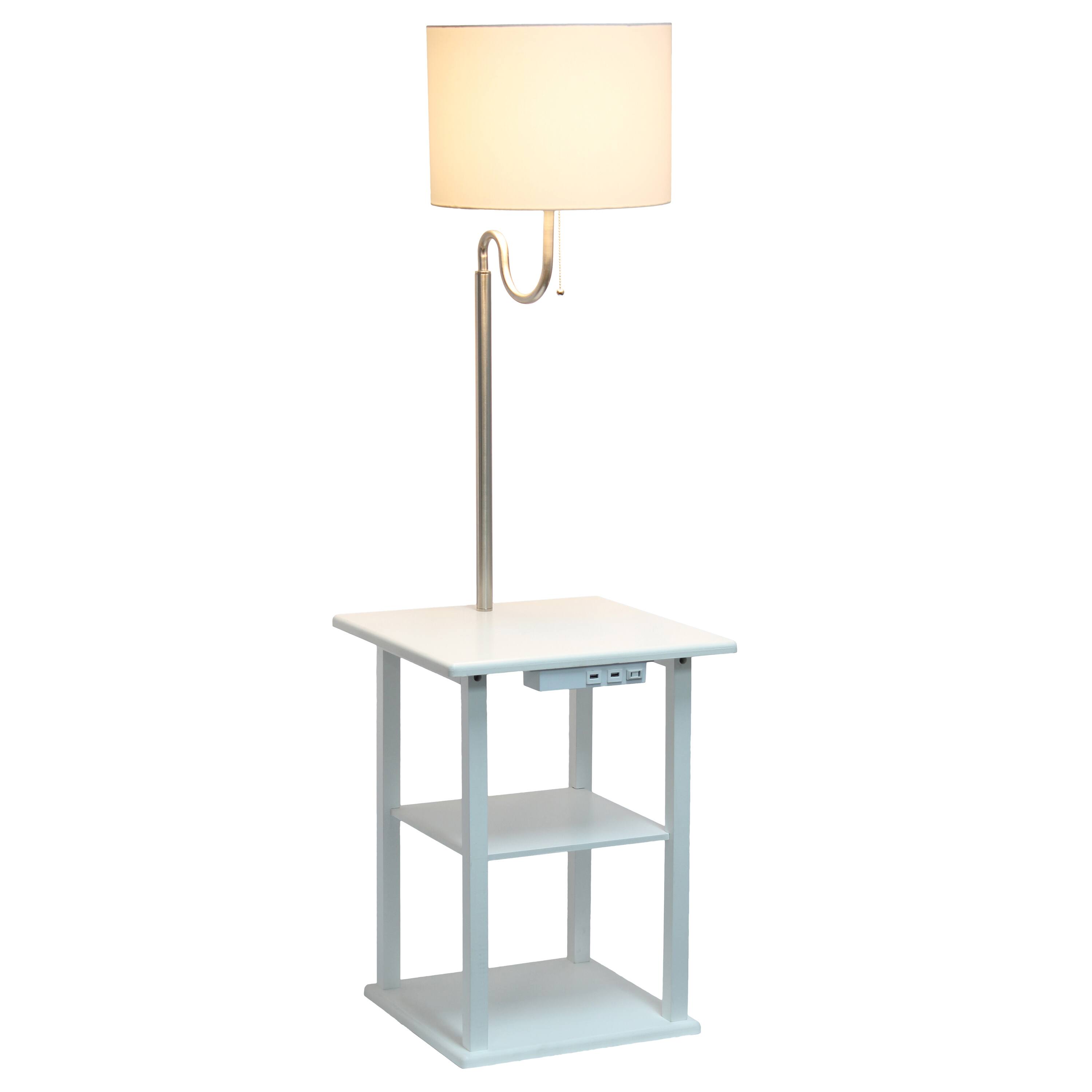 Simple Designs 57" 2 Tier Floor Lamp with USB & Outlet