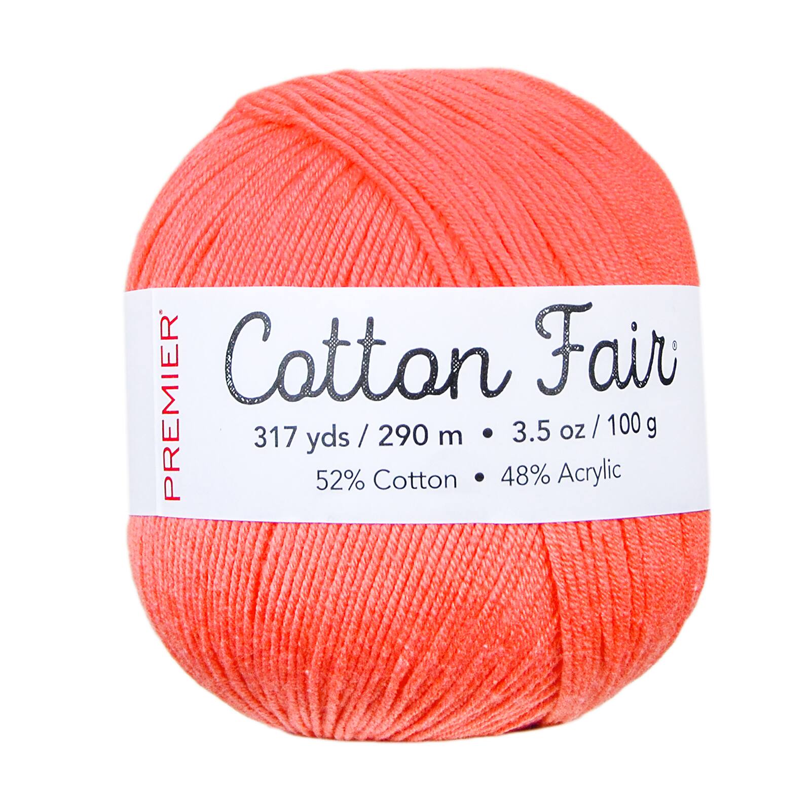 Premier Yarns Cotton Fair Yarn in Bright Peach | 3.5 oz