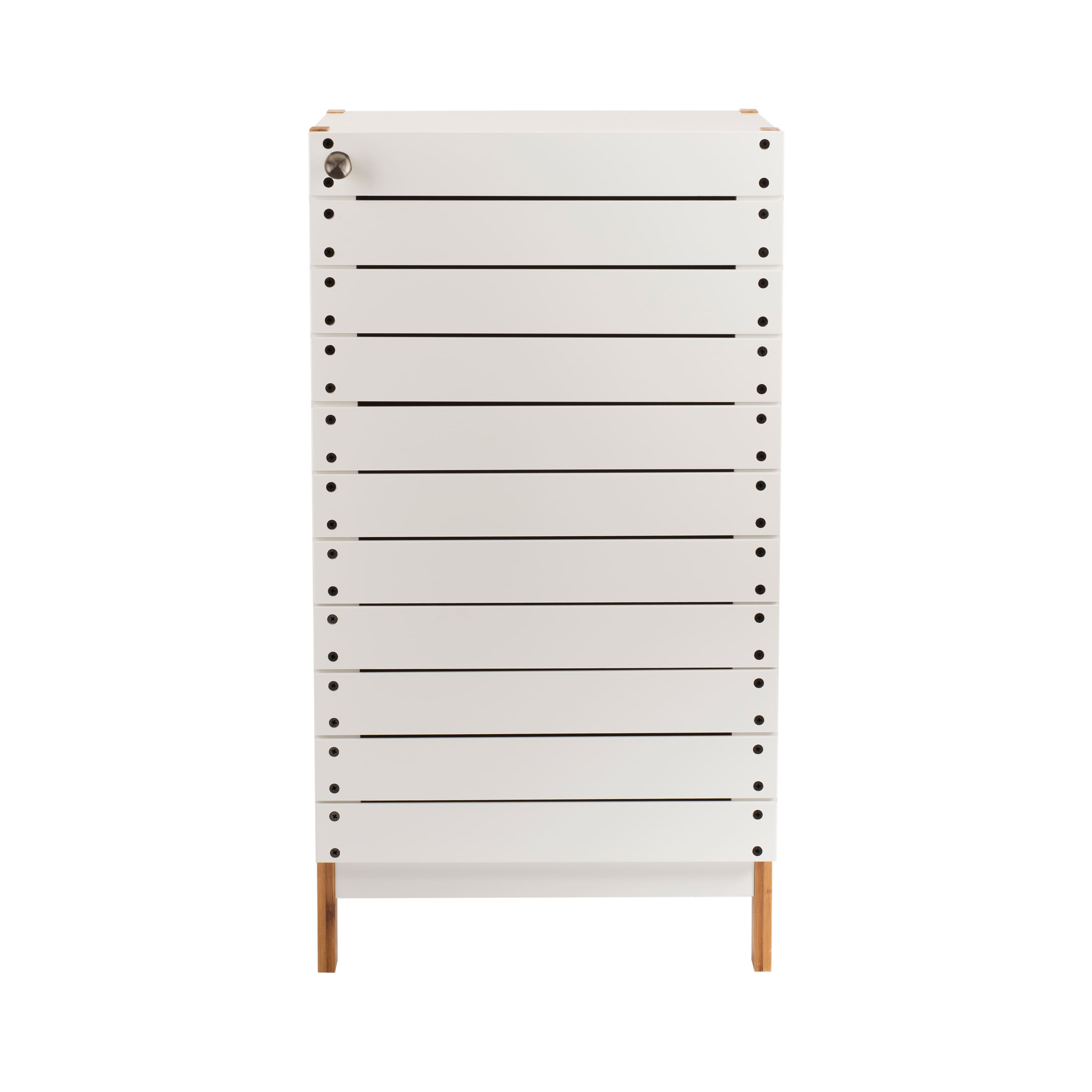 Organize It All 27&#x22; Rendition White 2-Shelf Bamboo Floor Cabinet
