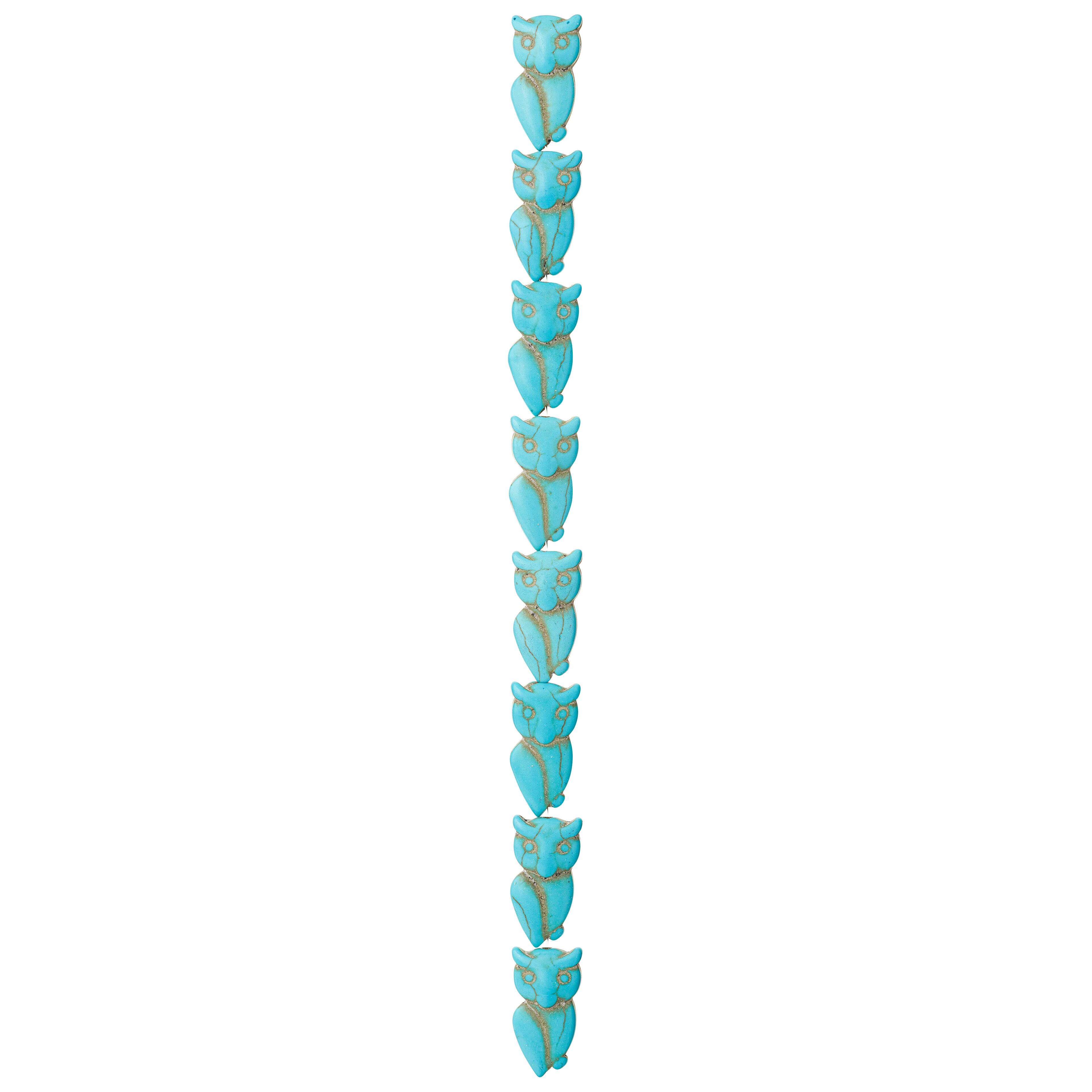 Turquoise Howlite Owl Beads by Bead Landing&#x2122;, 24mm