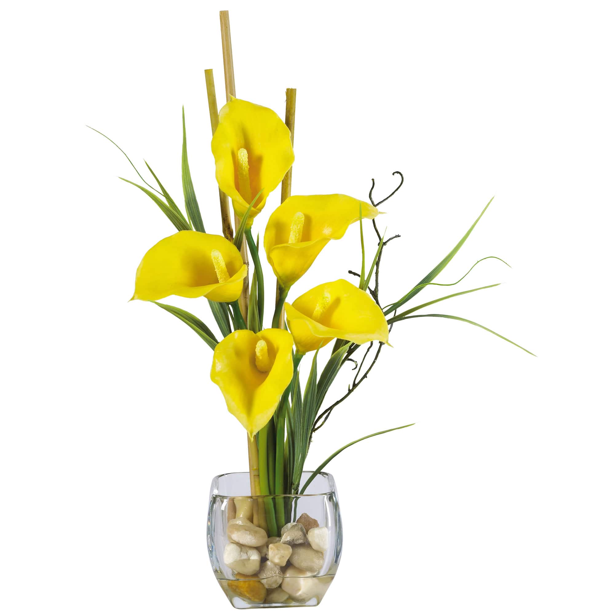 18&#x27;&#x27; Yellow Calla Lily in Liquid Illusion Vase 