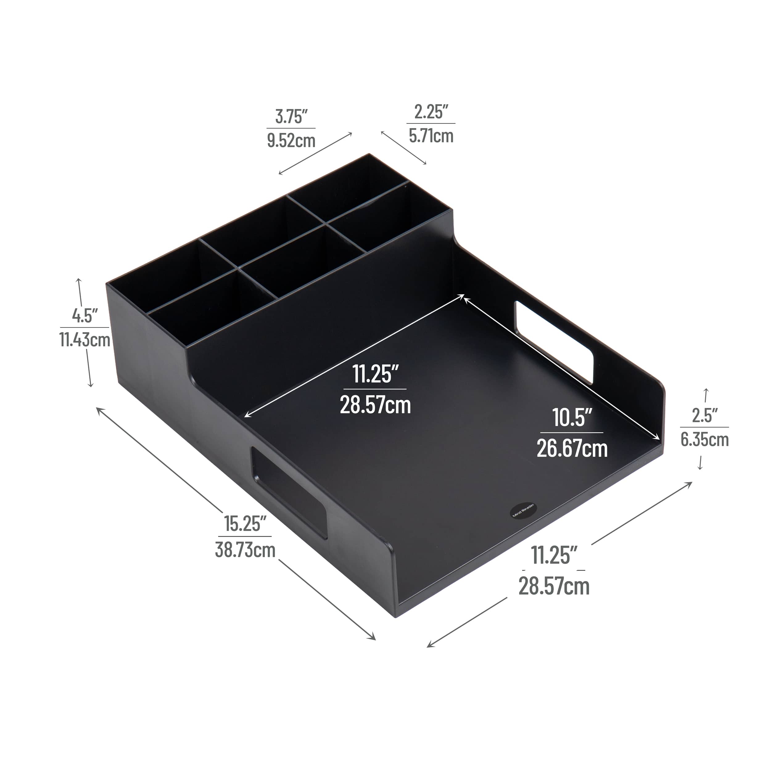 Mind Reader Black Plastic Utensil, Napkin & Plate Serving Tray