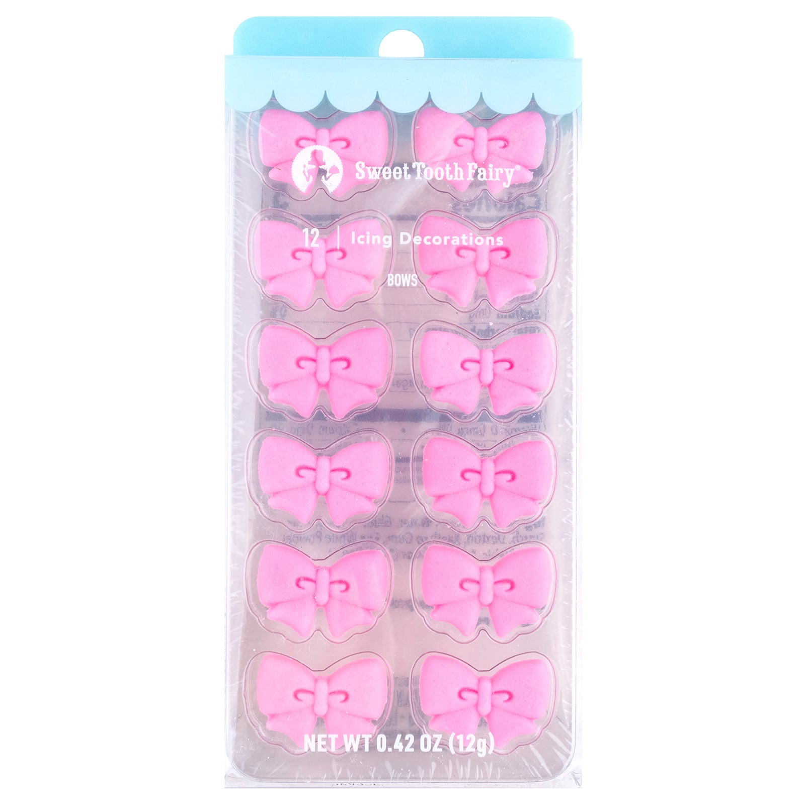 Sweet Tooth Fairy&#xAE; Pink Bows Icing Decorations, 12ct.