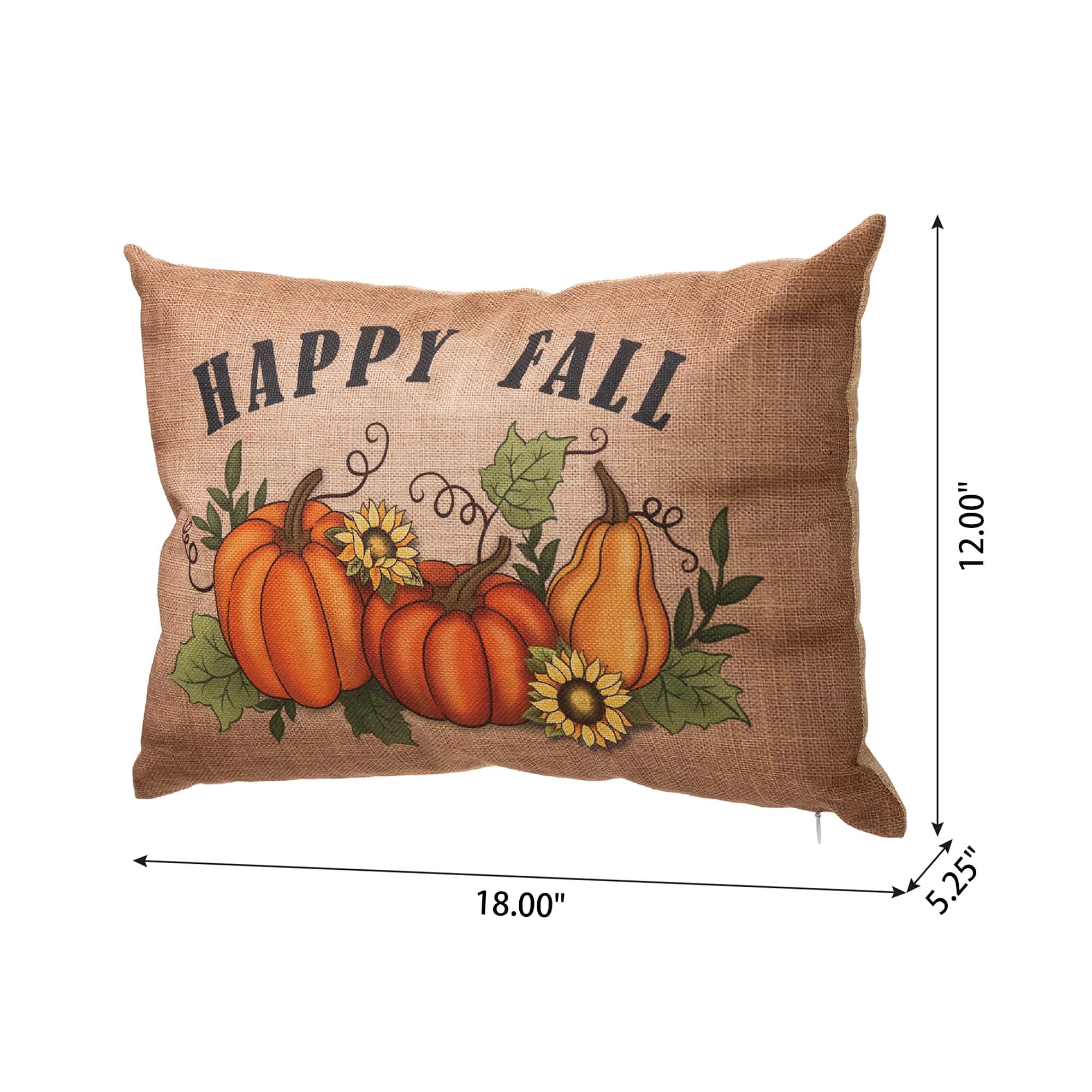 Glitzhome® Faux Burlap Fall Pumpkin Pillow