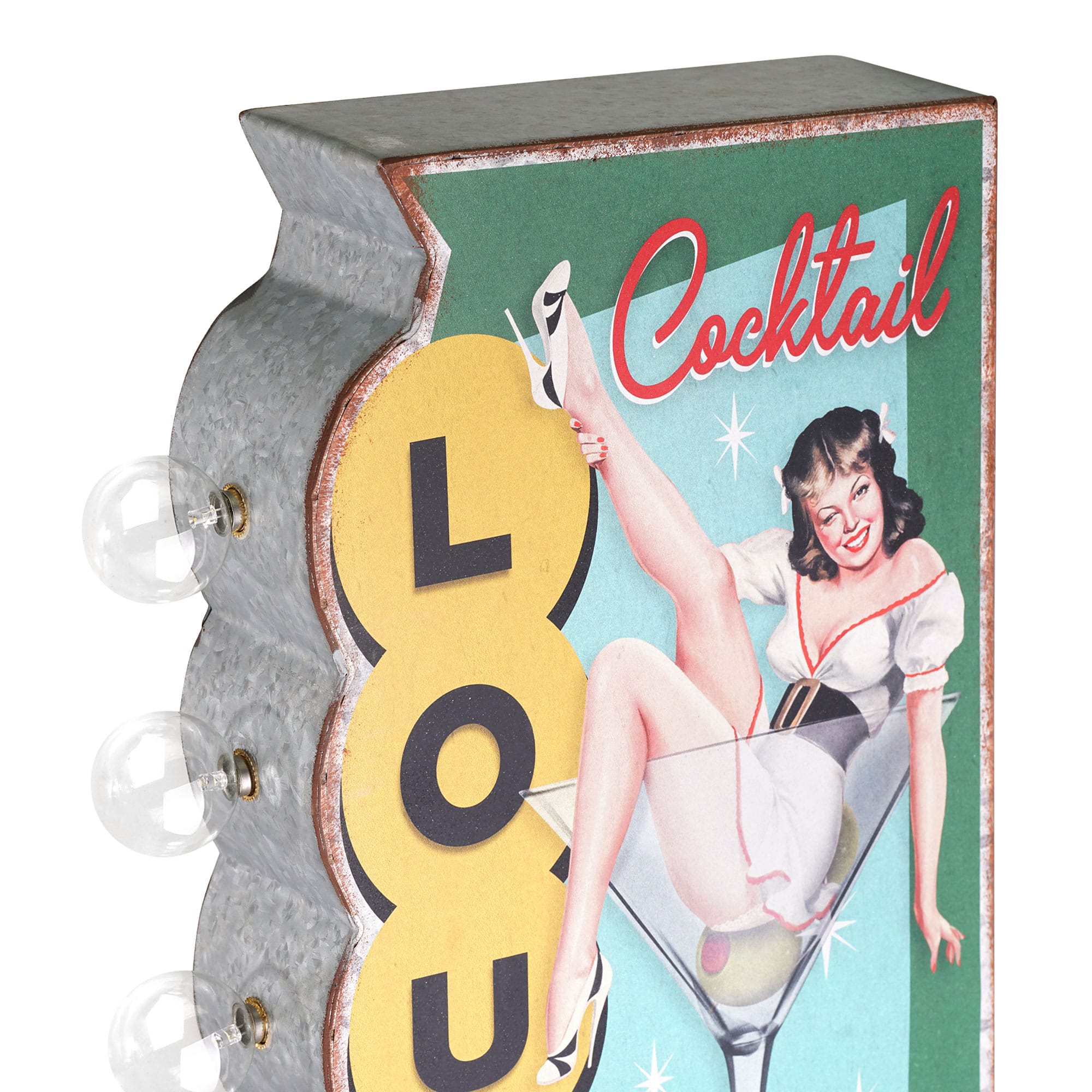 American Art Decor 23.7" Metal LED Cocktail Lounge Happy Hour Every Nite Marquee Sign