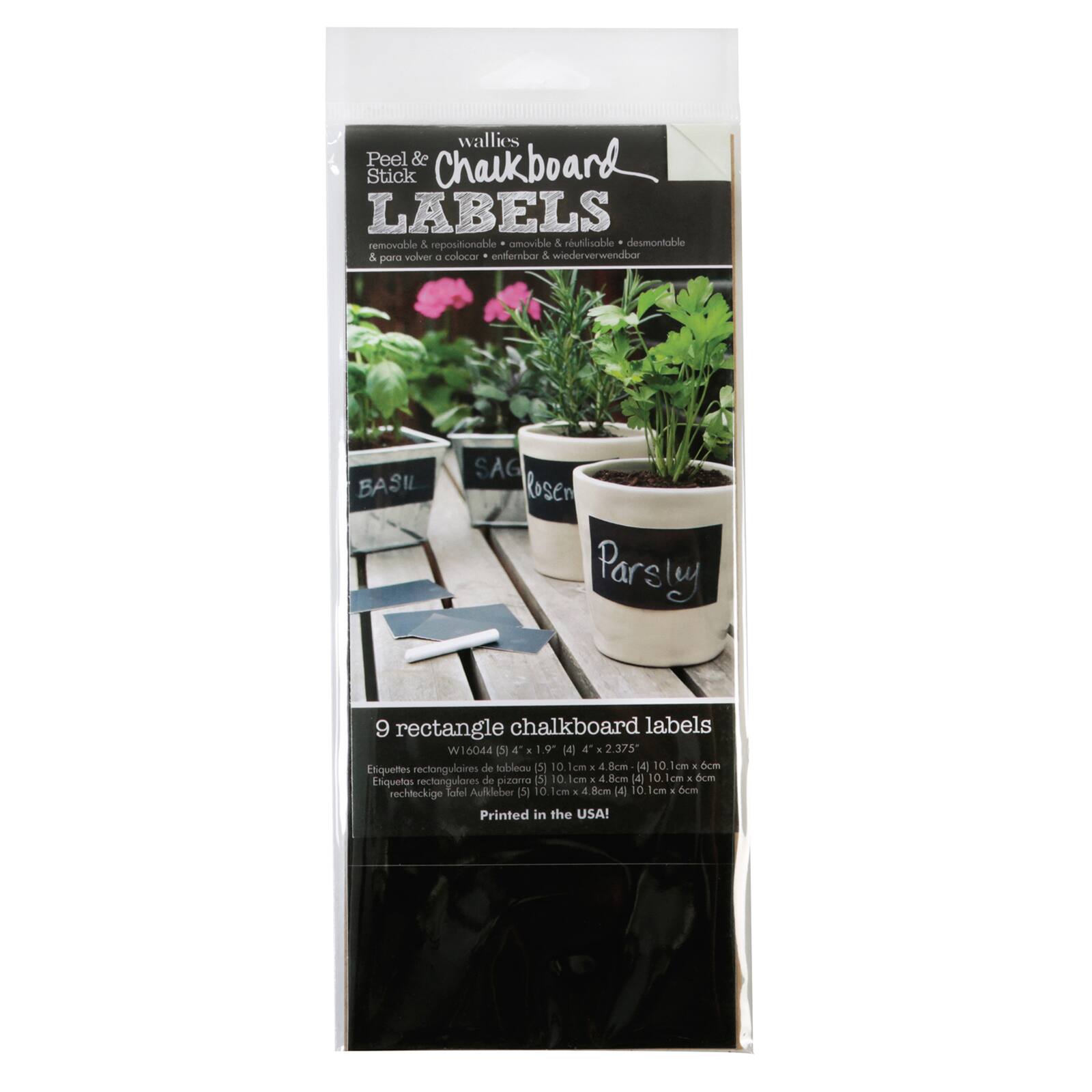 Wallies&#xAE; Rectangle Chalkboard Vinyl Labels, 2 Packs of 9