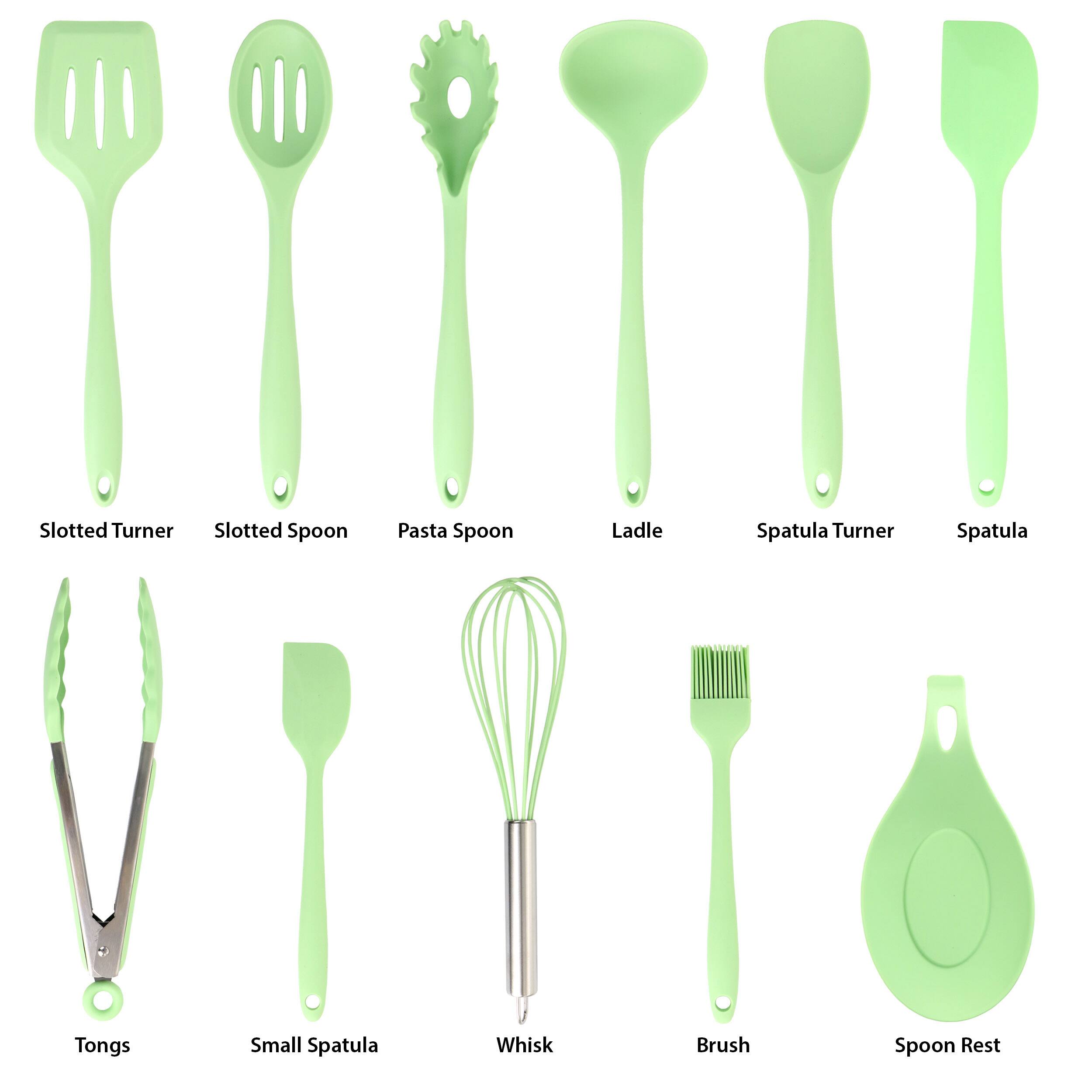 MegaChef Mint Green Silicone Cooking Utensils Set, 12ct.